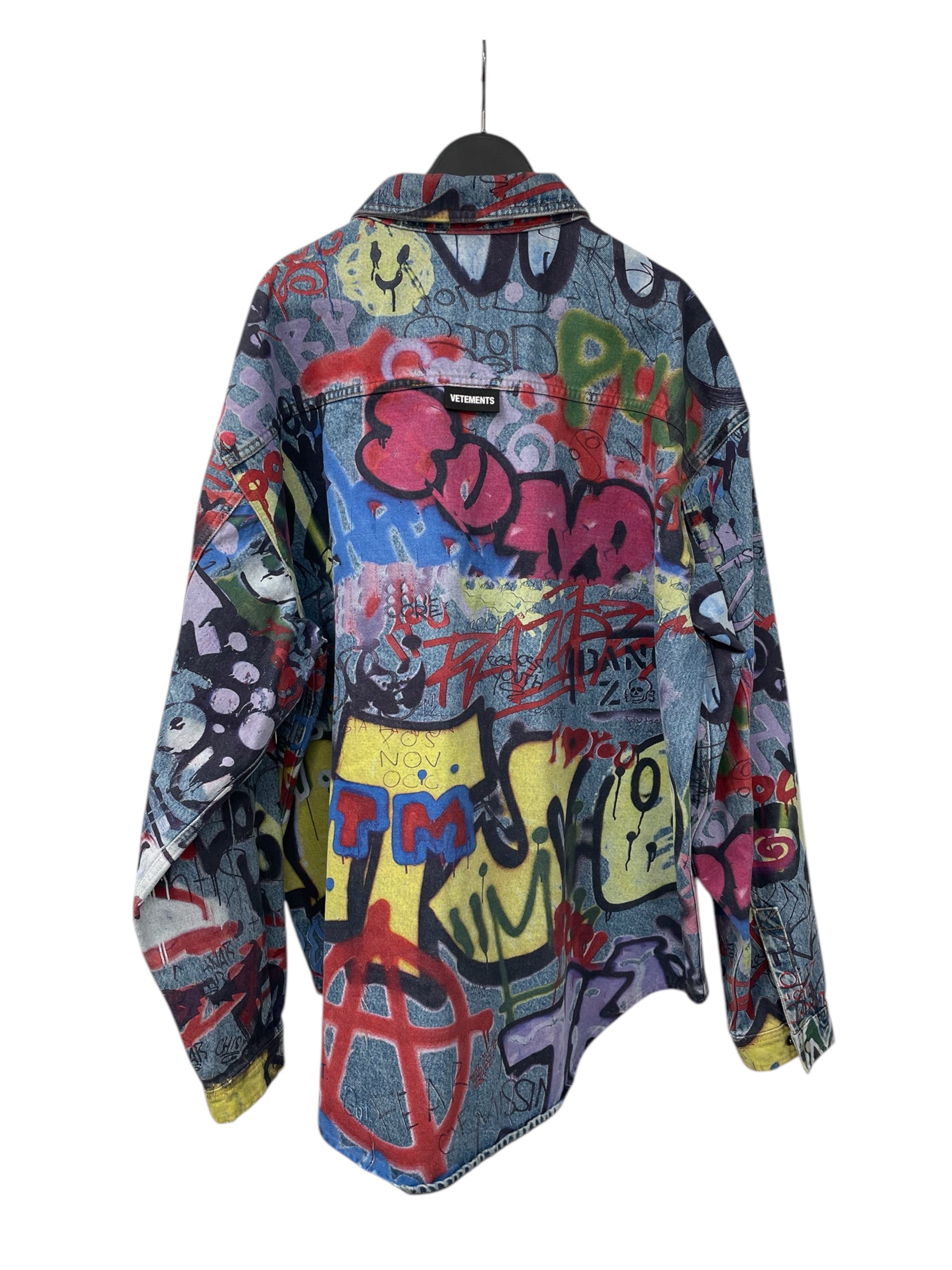 VETEMENTS/Denim JKT/Denim/IDG/All Over Print/UE52H920N/GRAFITTI VETEMENTS JACKET view 2