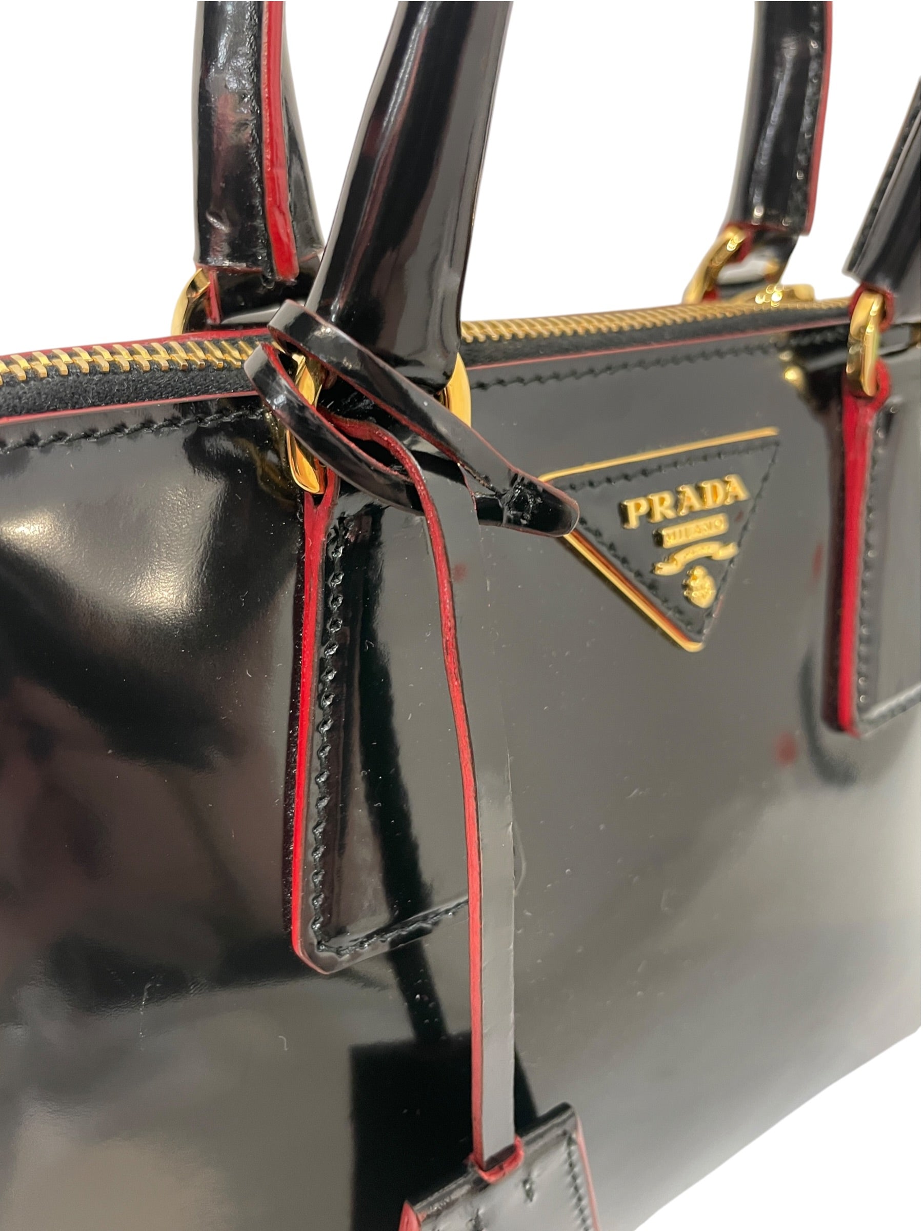 PRADA/Hand Bag/Leather/Black/ view 6