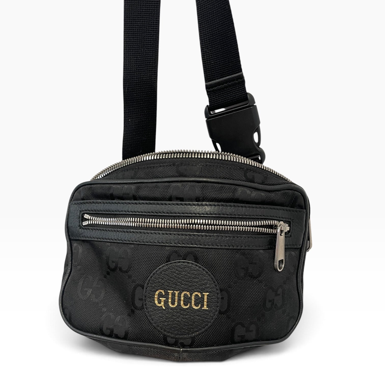 GUCCI/Fanny Pack/Monogram/Cotton/BLK/OFF THE GRID view 3
