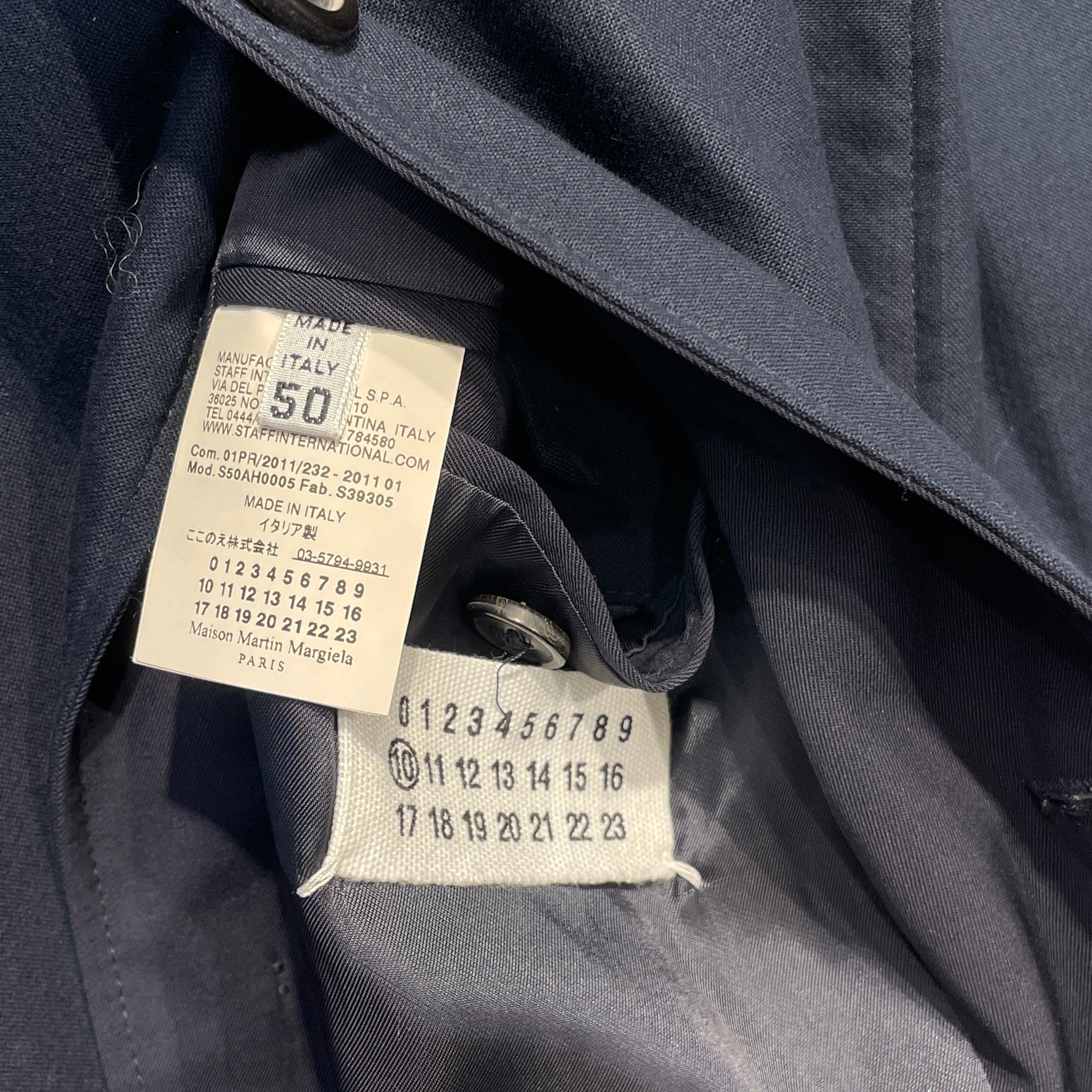 MAISON MARTIN MARIGELA/Coat/50/Cotton/NVY/ view 8