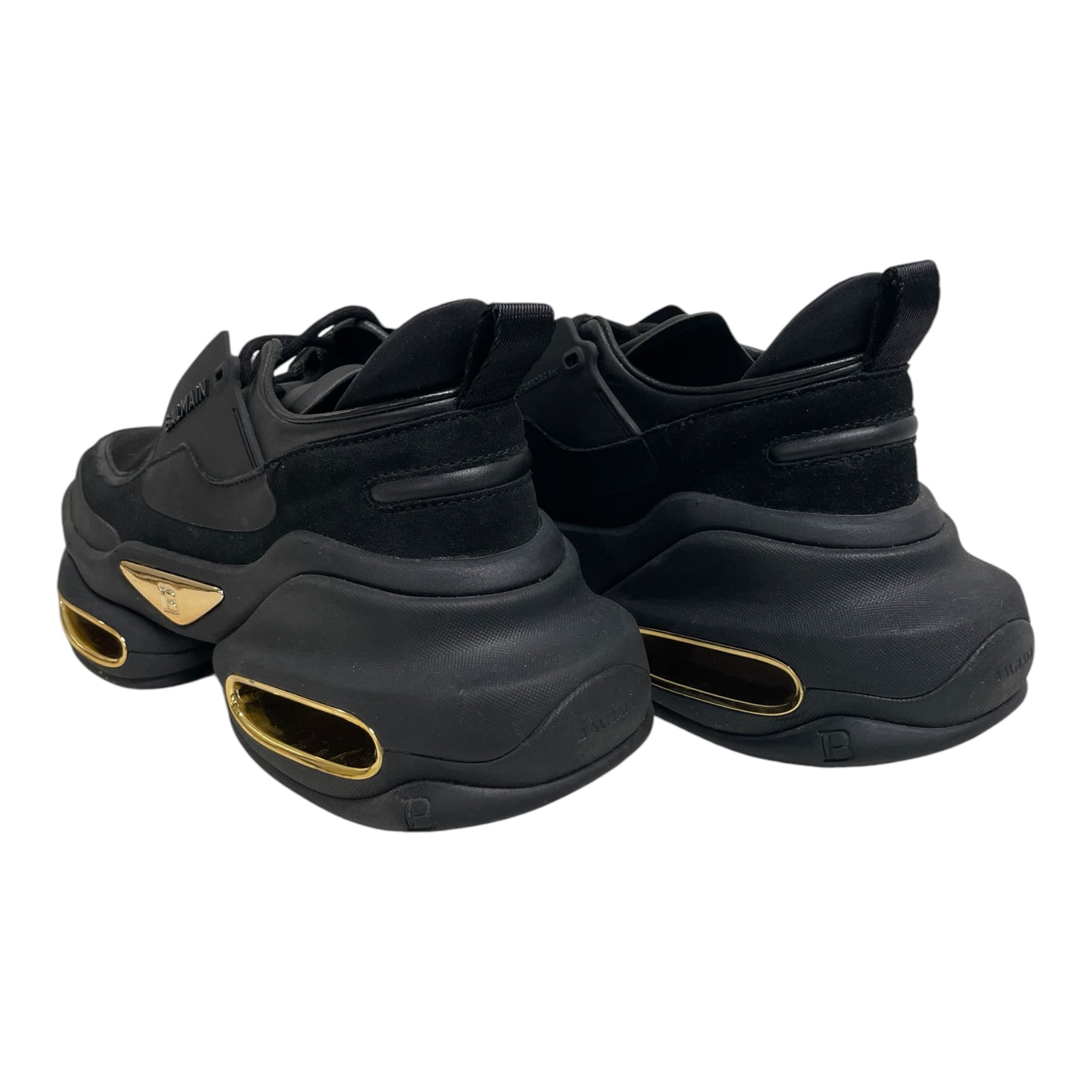 BALMAIN/Low-Sneakers/US 6/Cotton/BLK/TRAINERS W/GLD HEEL OPENING view 2