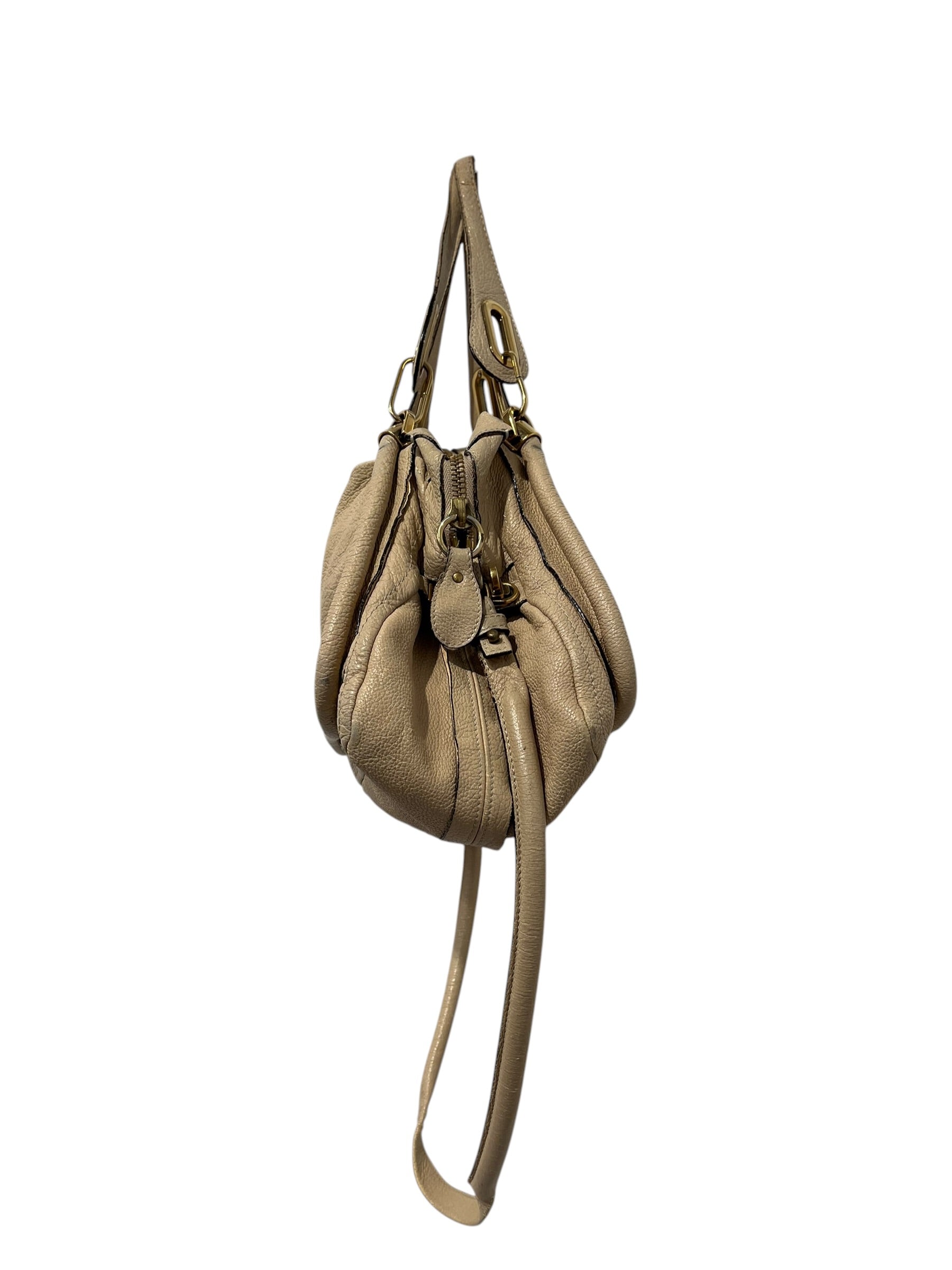 Chloe/Bag/Leather/BEG/PARATY BAG GOLD HARDWARE view 3