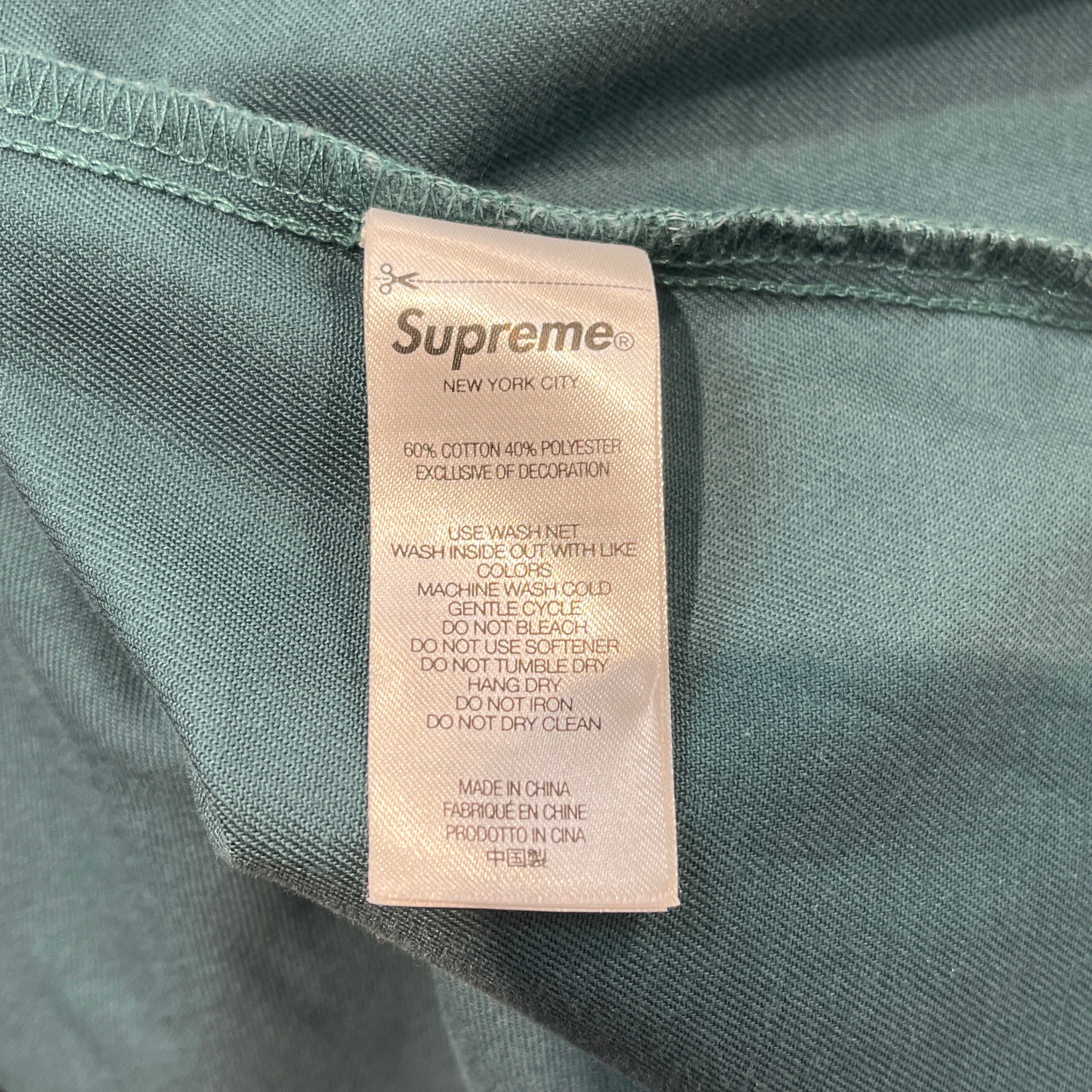 Supreme/SS Shirt/XL/Cotton/GRN/Graphic/rhinestone pin up work shirt view 3