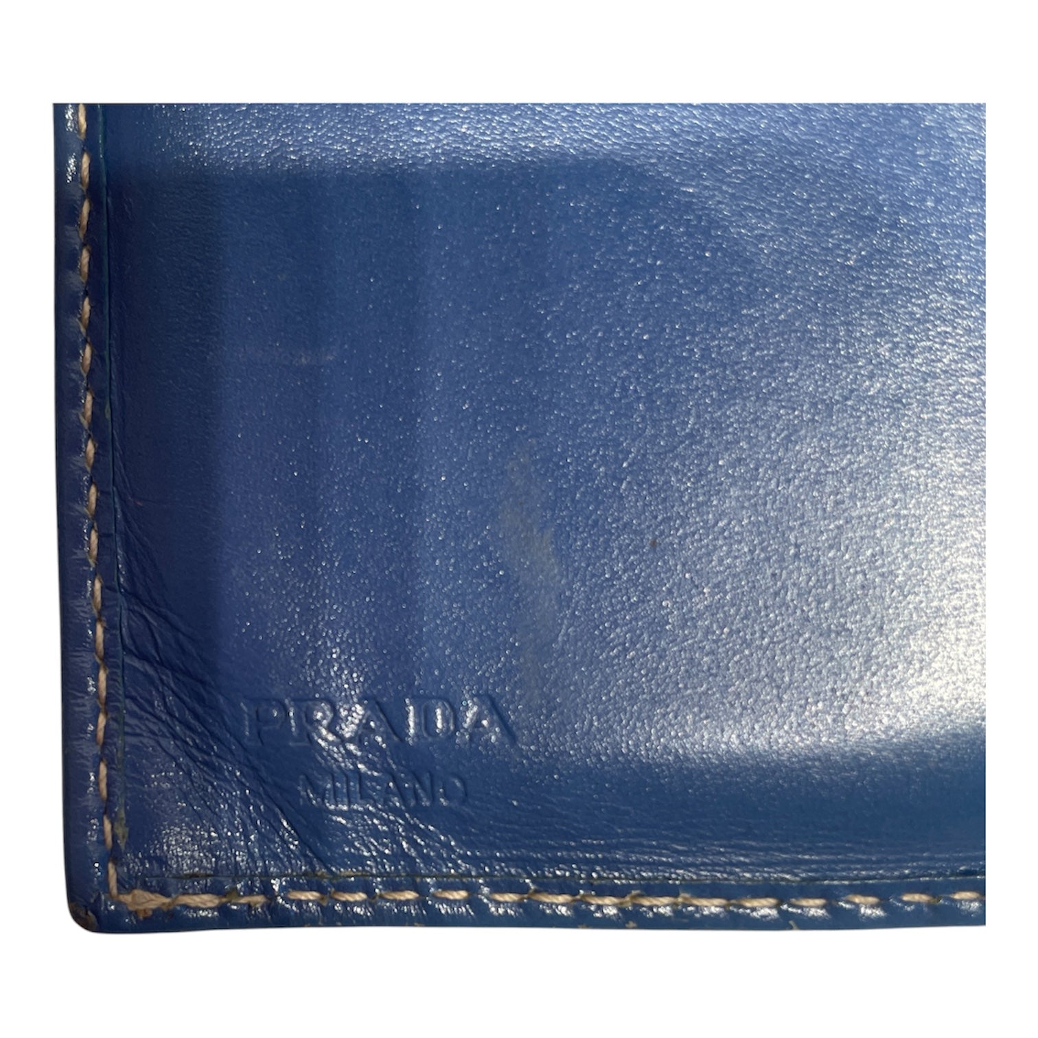 PRADA/Bifold Wallet/Leather/BLU/L's/BABY BLUE SNAP CLOSURE view 4