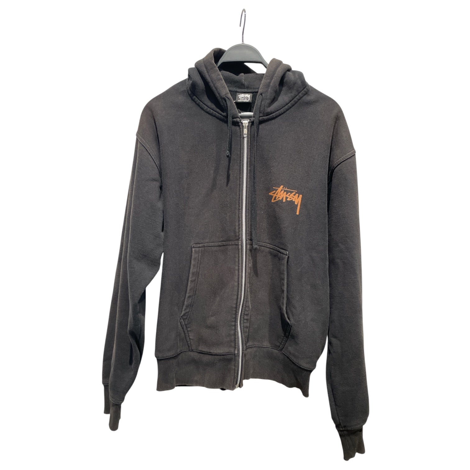 STUSSY/Zip Up Hoodie/L/Graphic/Cotton/BLK/STUSSY SKATE TOUGH HOODIE view 1