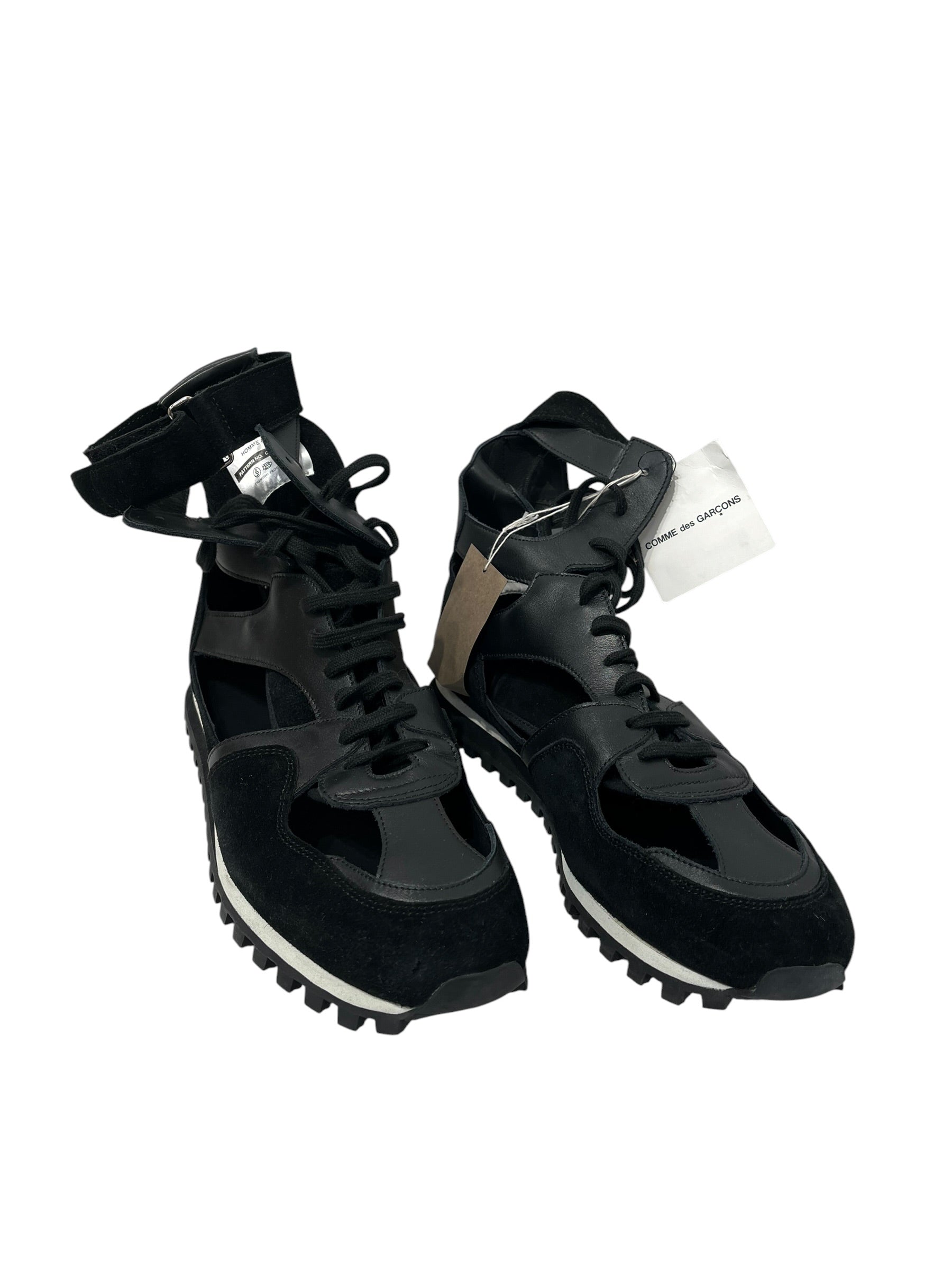SPALWART/COMME des GARCONS HOMME PLUS/Hi-Sneakers/EU 44/Suede/BLK/OPEN SIDES VELCRO STRAPS view 1