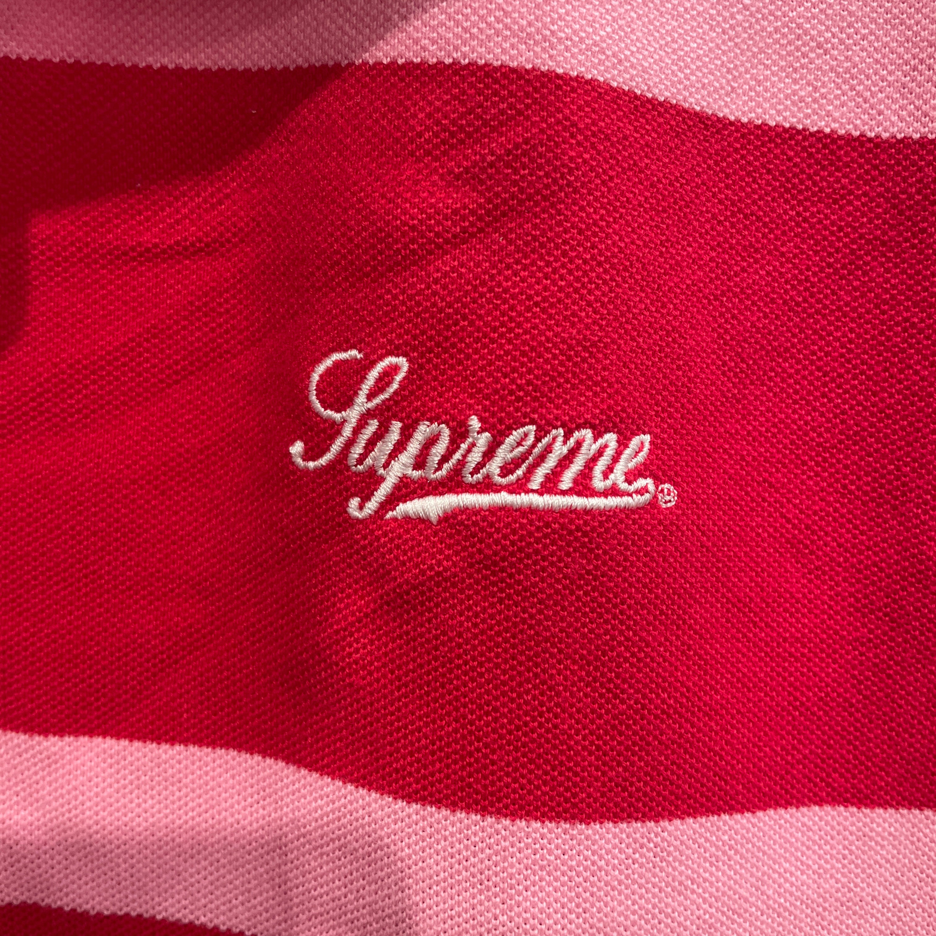 Supreme/Polo Shirt/L/Cotton/RED/Stripe/PNK STRIPE #7 WORLD FAMOUS view 6