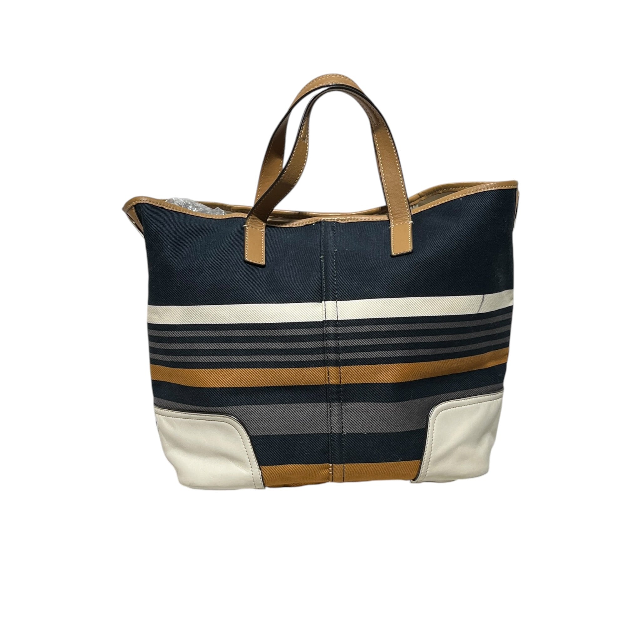 COACH/Hand Bag/Stripe/Leather/NVY/HADLEY CANVAS view 1