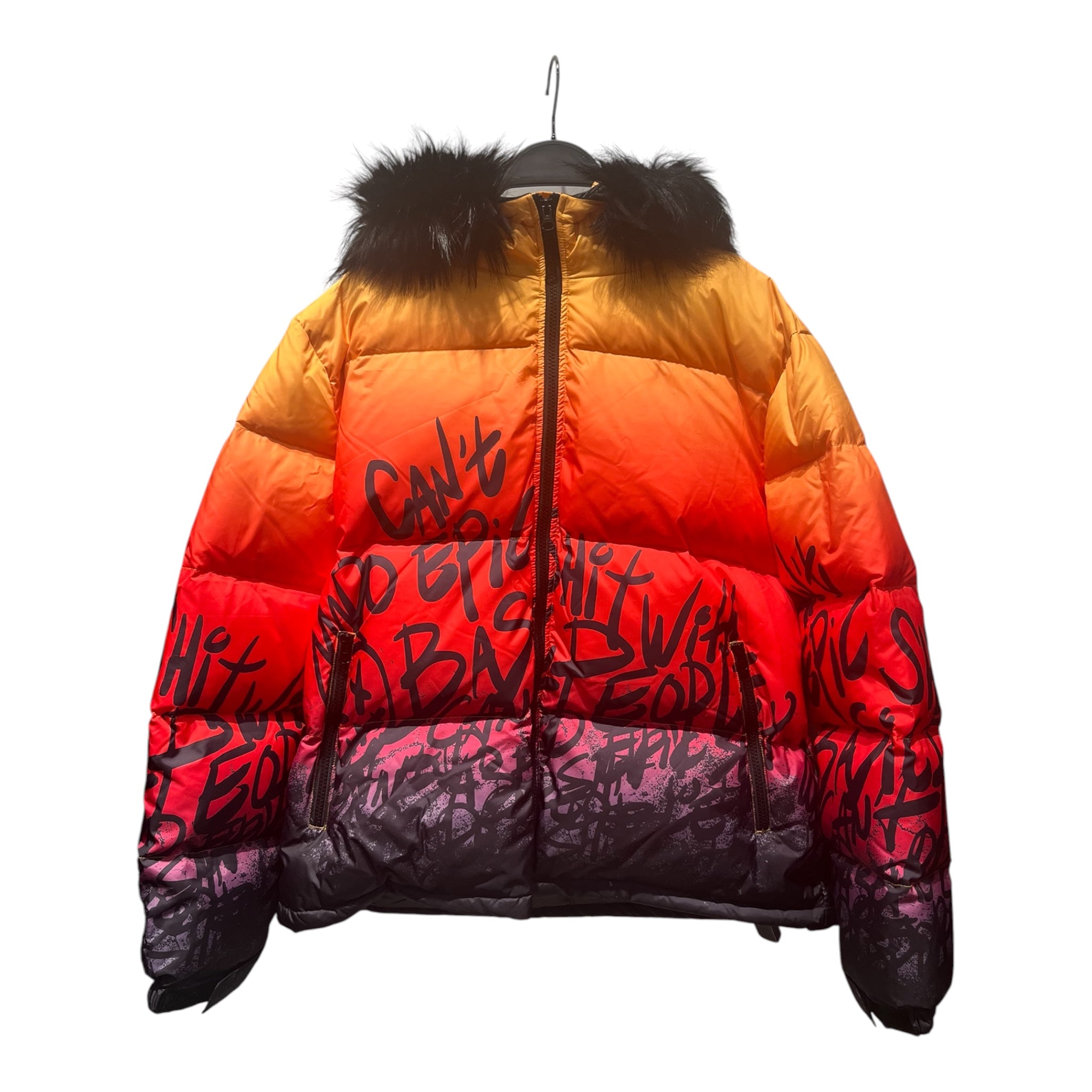 Cult of Individuality/Puffer Jkt/M/Nylon/MLT/All Over Print/SUNSET PUFFER FUR HOOD view 1