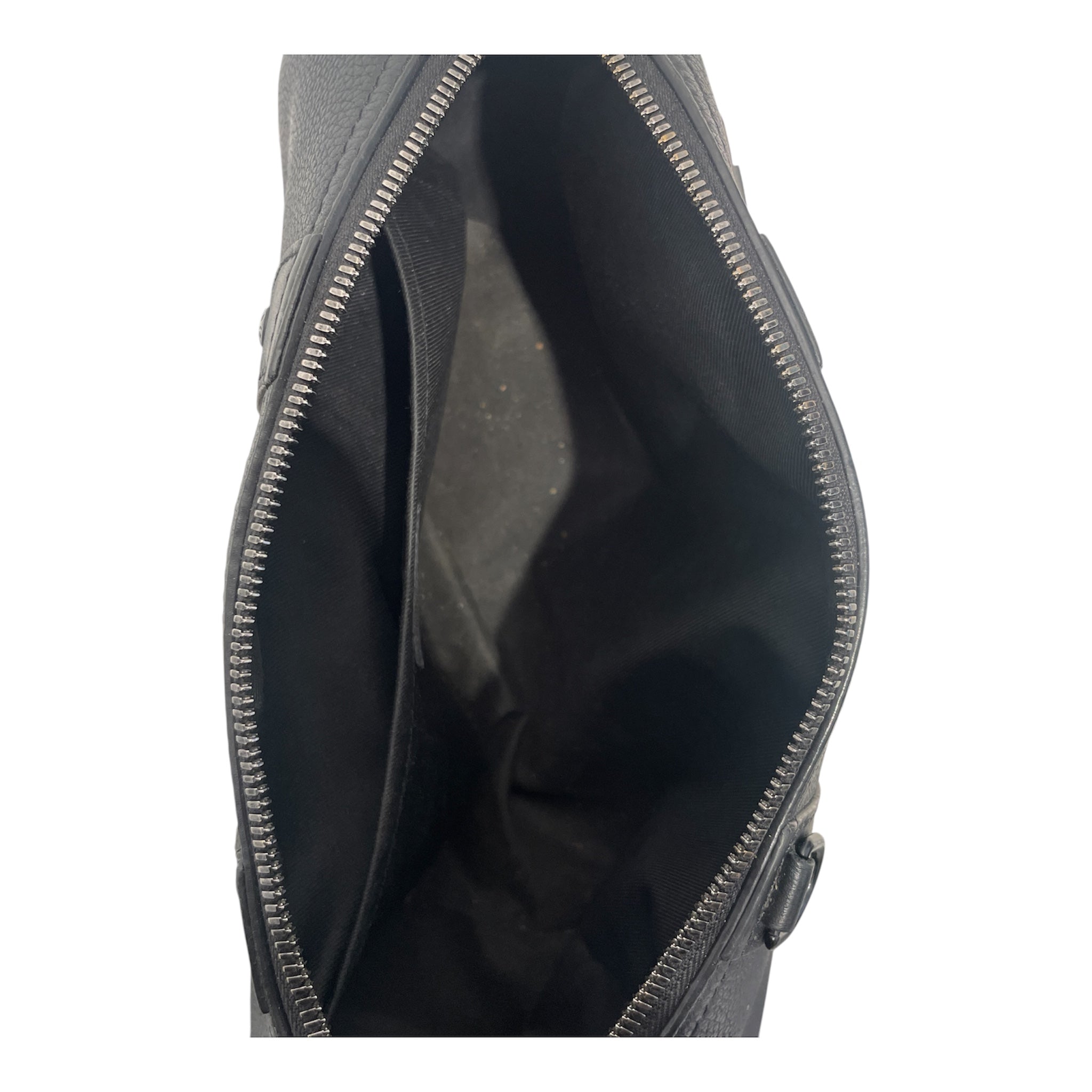 LOUIS VUITTON/Cross Body Bag/Leather/BLK/KEEPALL CITY view 3