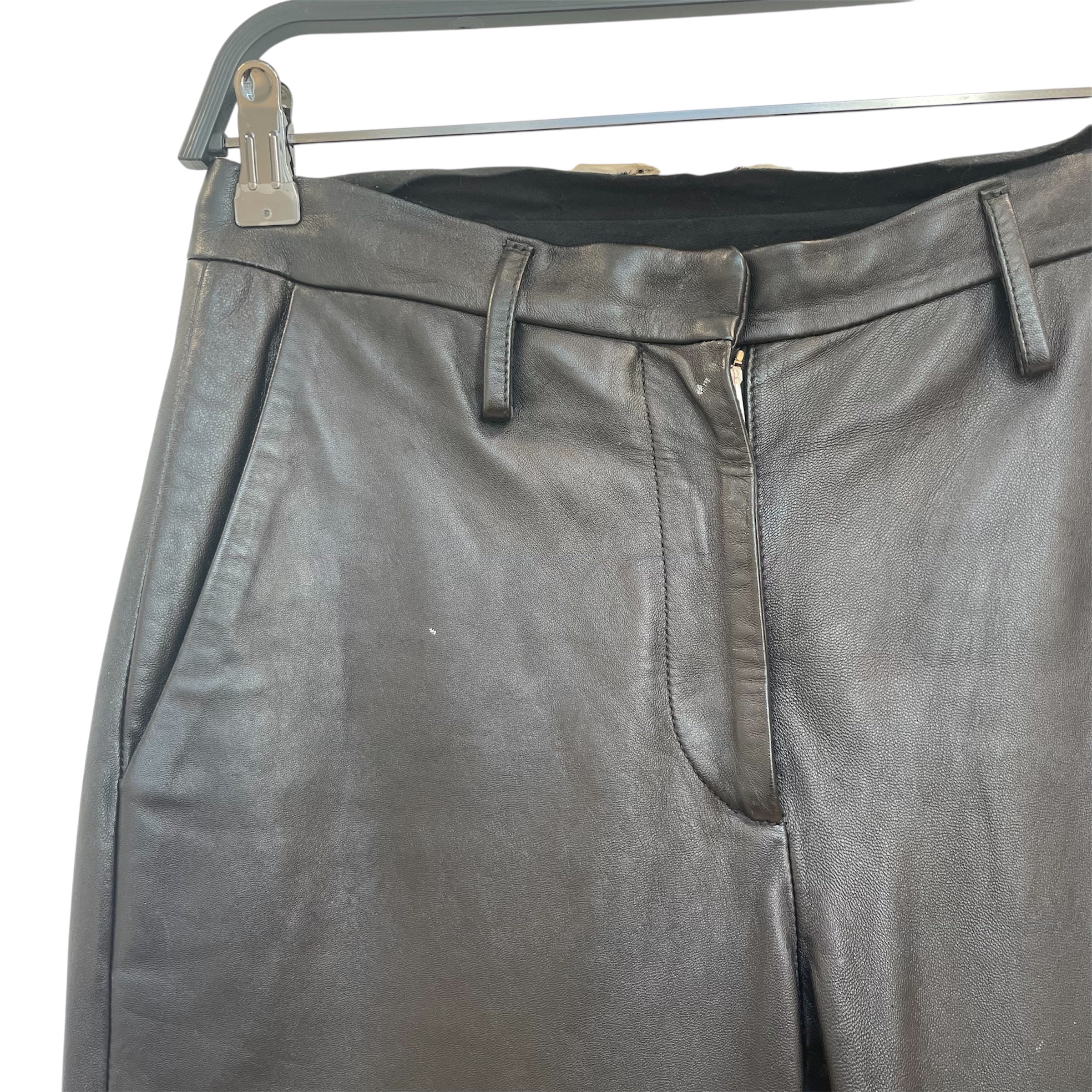 GOLDEN GOOSE/Straight Pants/XS/Leather/BLK/premium leather view 3