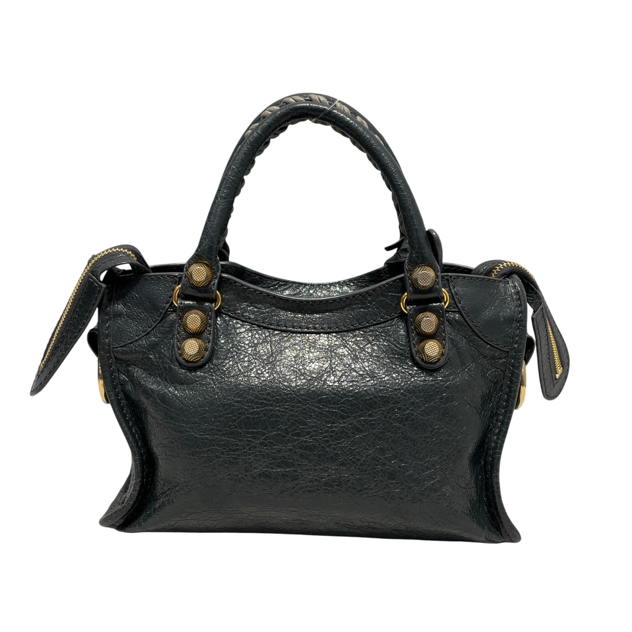 BALENCIAGA/Cross Body Bag/Leather/GRY/Dark Gray Agneau Mini City Bag view 2