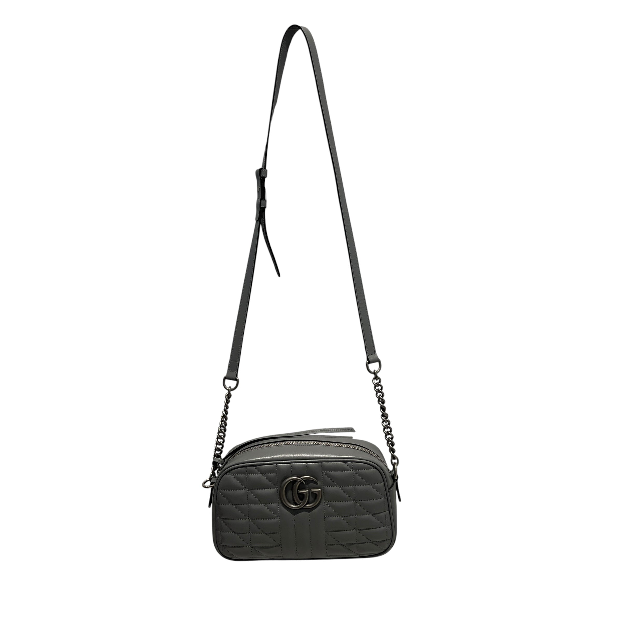 GUCCI/Cross Body Bag/Leather/GRY/GG MARMONT CHAIN view 1