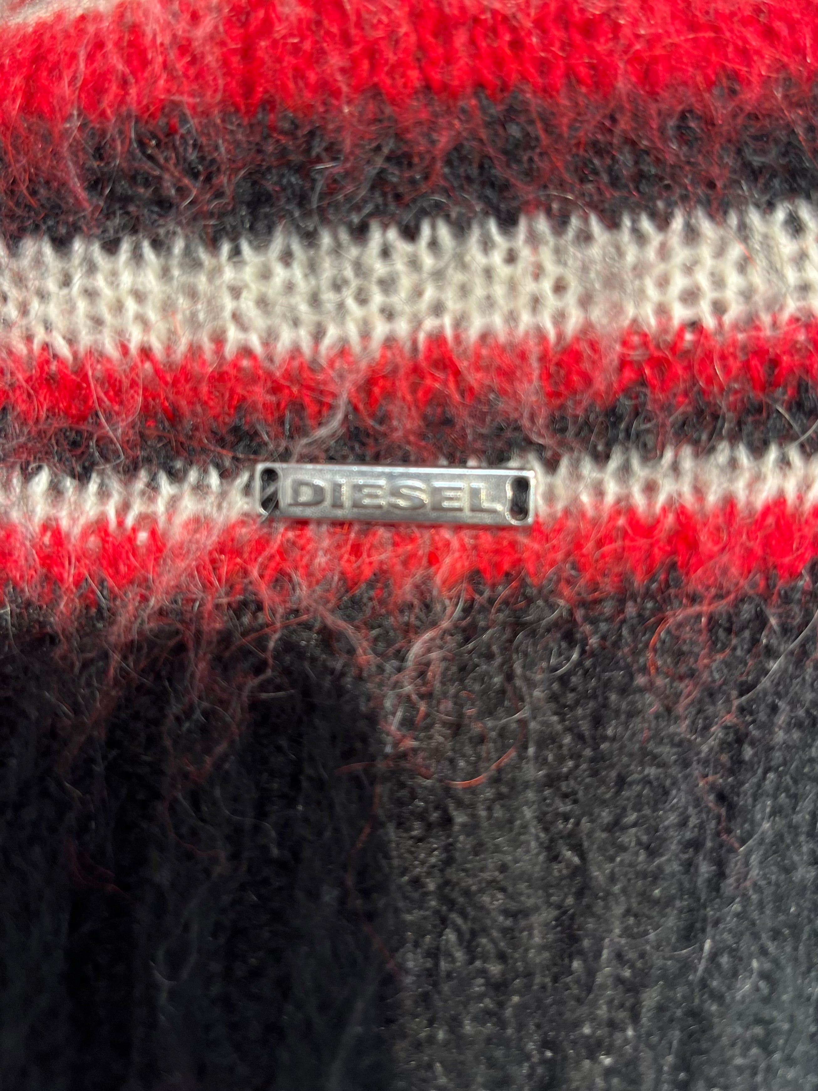 DIESEL/Cardigan/M/Stripe/Wool/BLK/MOHAIR STRIPE CARDIGAN view 6