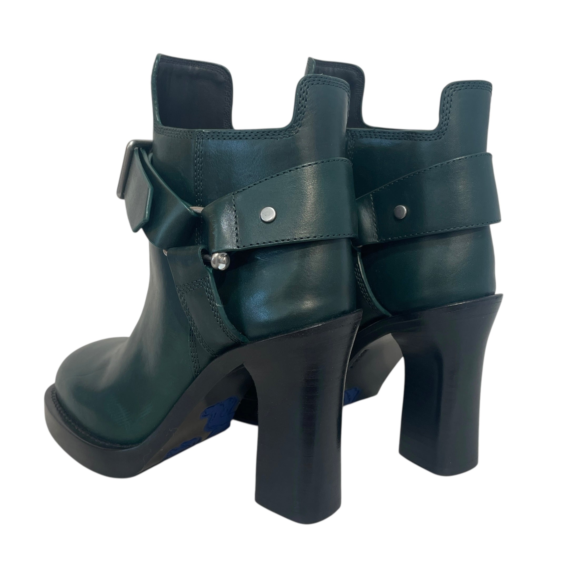 BURBERRY/Booties/EU 37/Leather/GRN/BUCKLE LEATHER ANKLE BOOT view 2