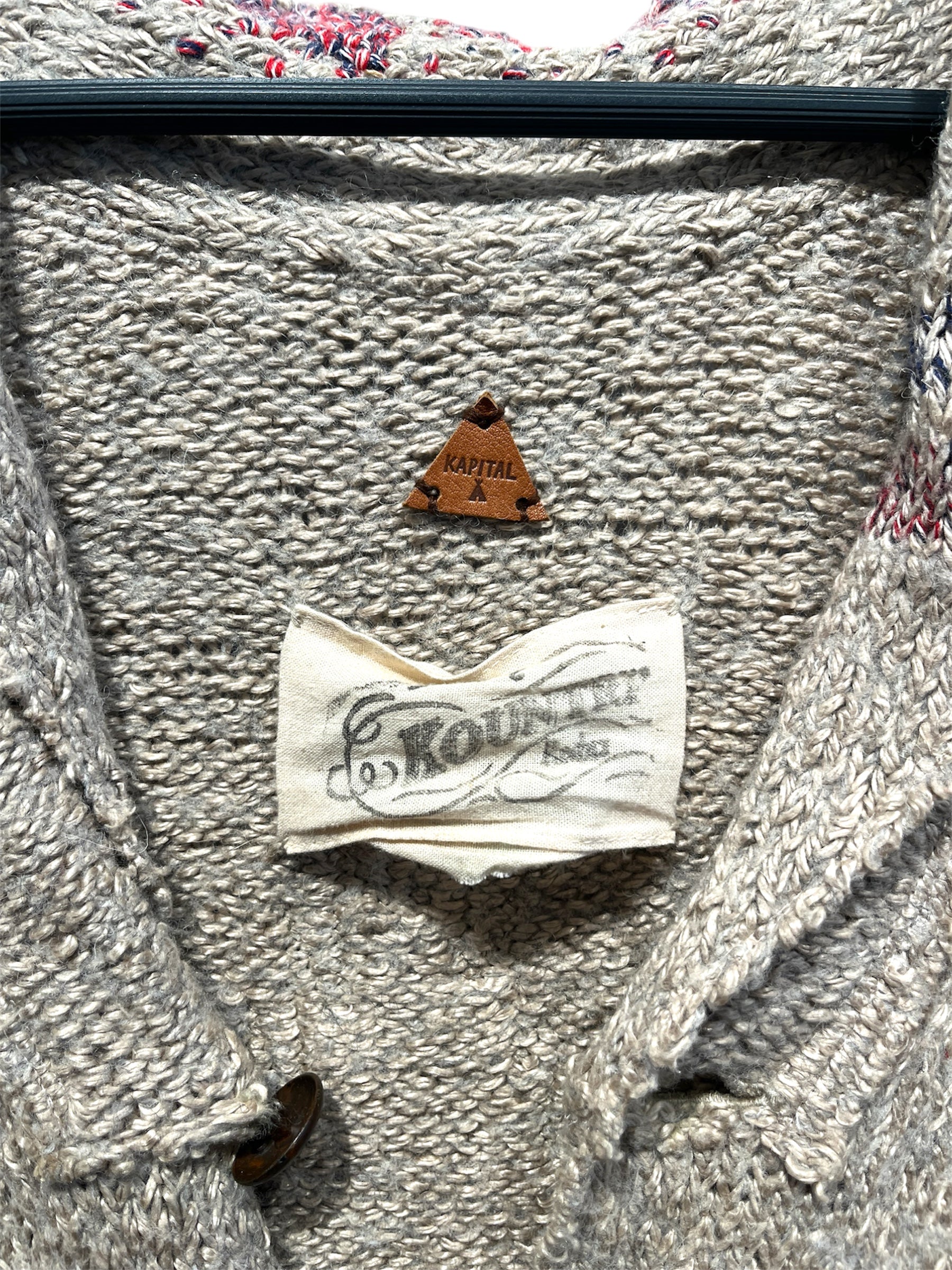 KAPITAL/Cardigan/L/Wool/BEG/1951,back symbol, bronze but view 3
