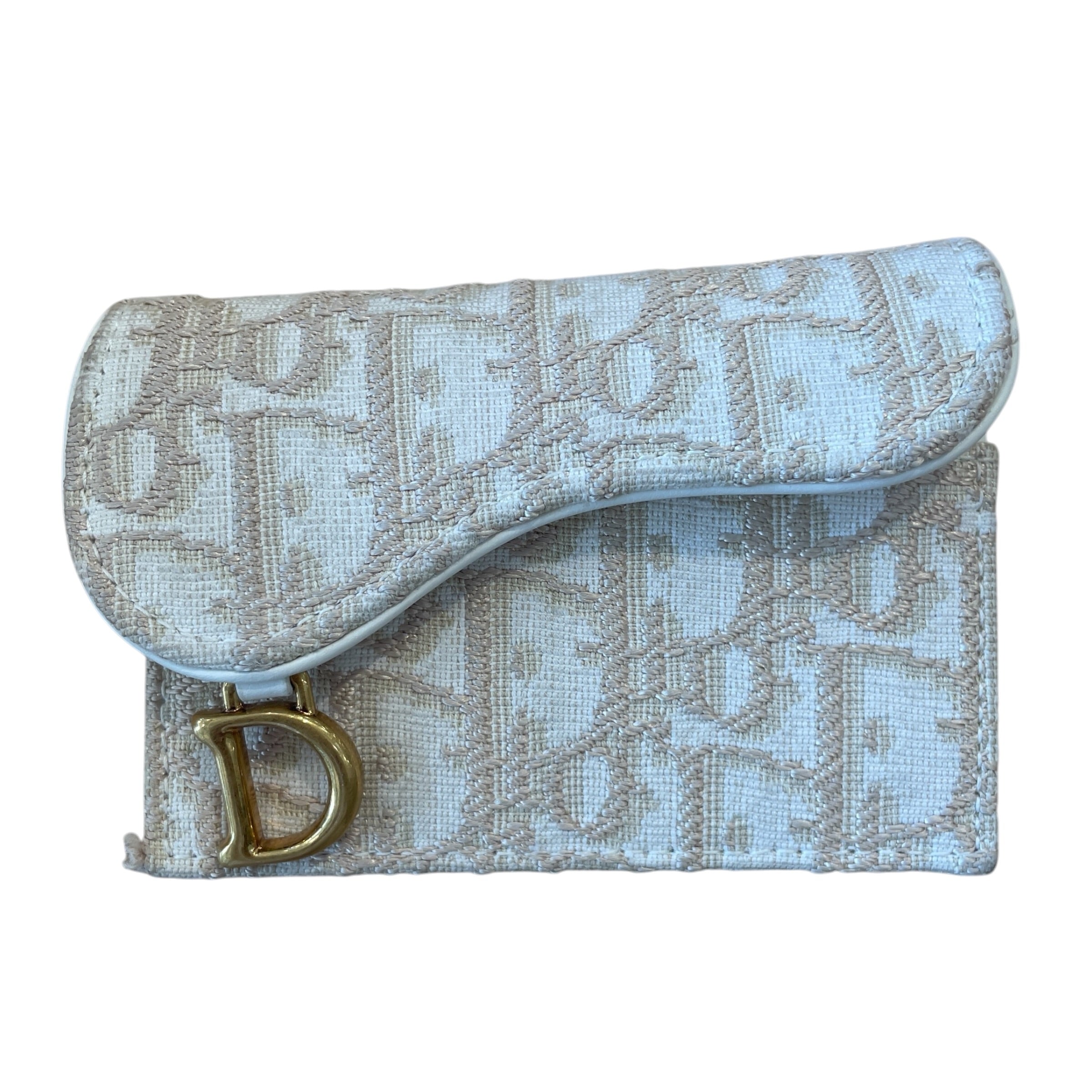 Christian Dior/Coin Wallet/All Over Print/Cotton/CRM/L's/SADDLE BLOOM JACQUARD view 1