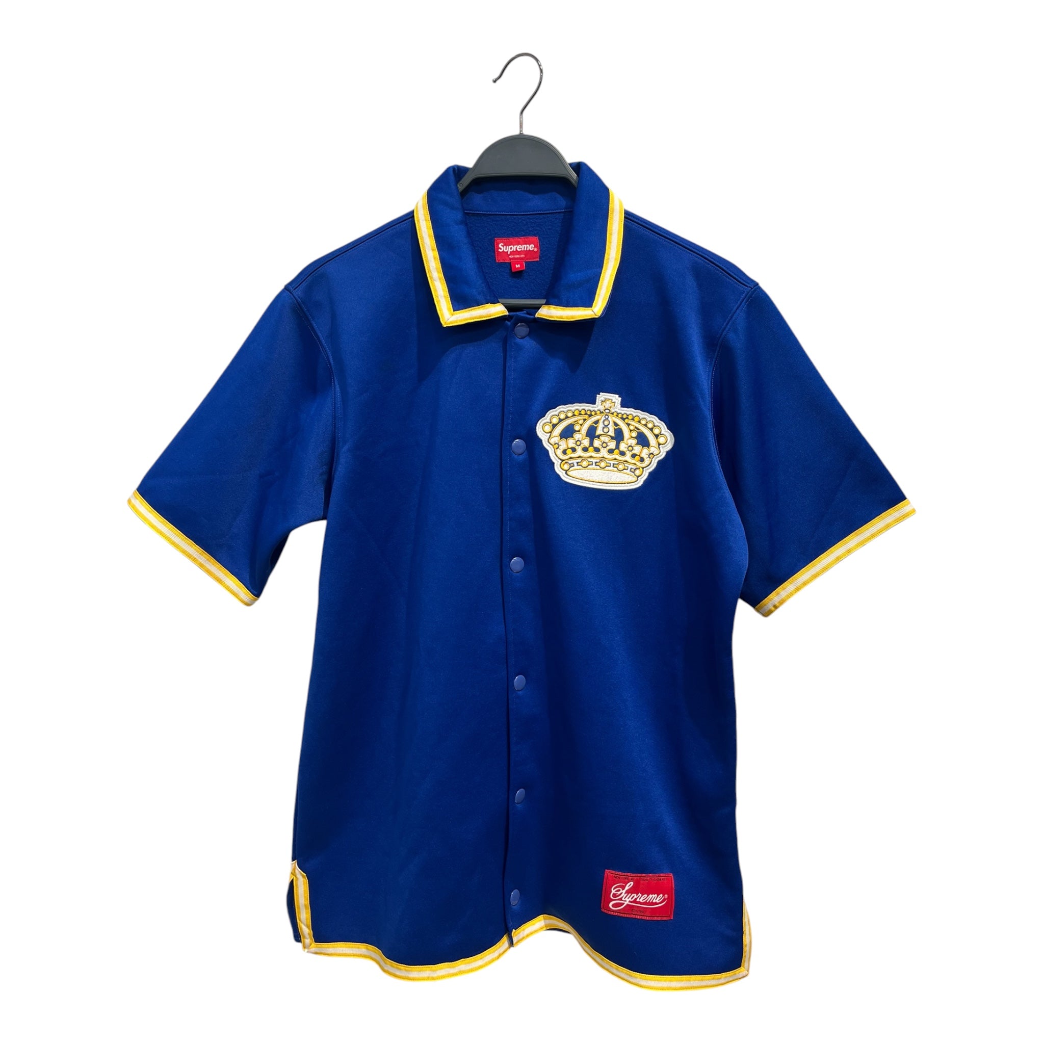 Supreme/SS Shirt/M/Polyester/BLU/Graphic/CROWN PATCH ON BASEBALL JERSEY view 1