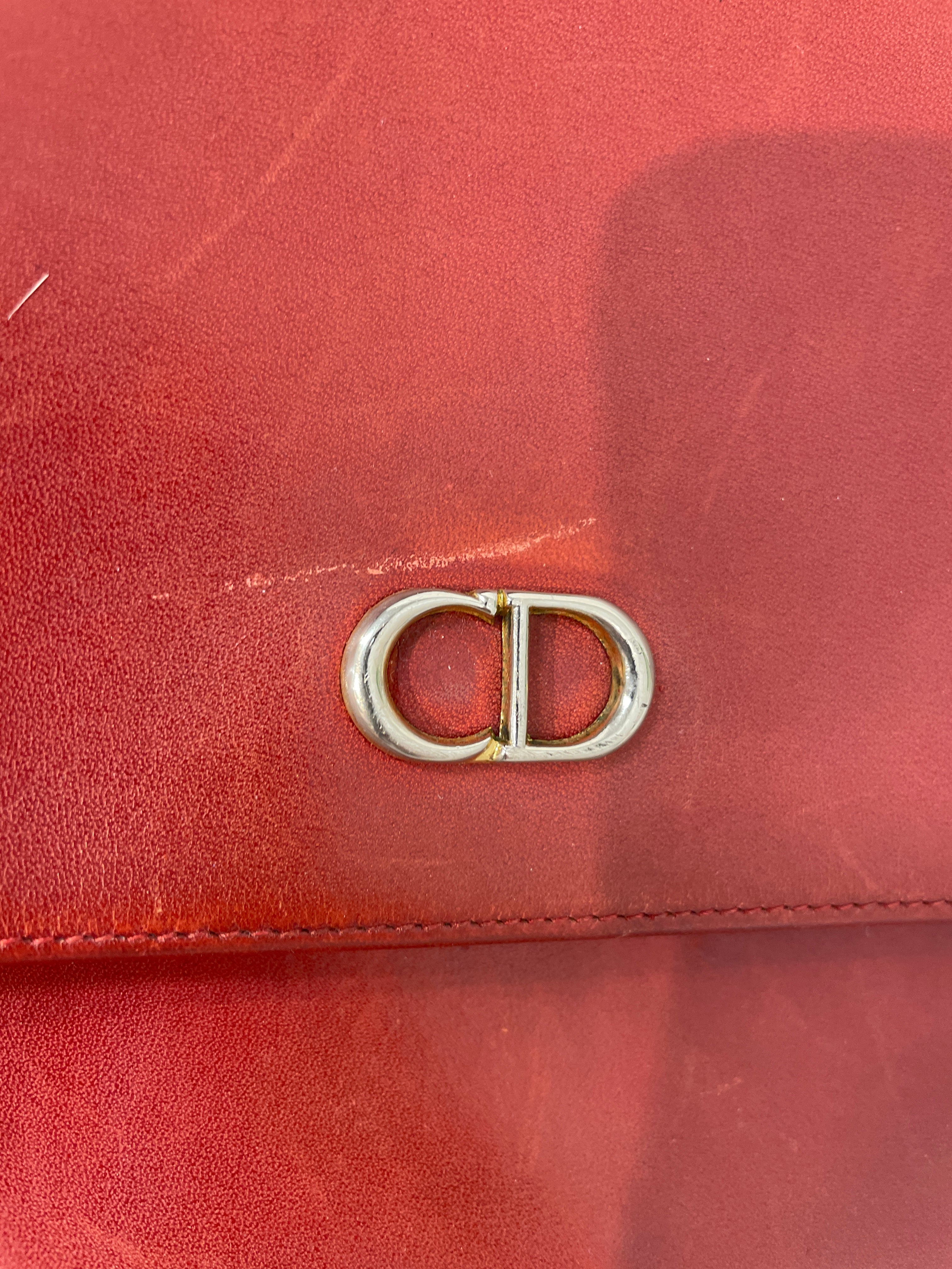 Christian Dior/Cross Body Bag/Leather/Red/cd messenger vintage view 11