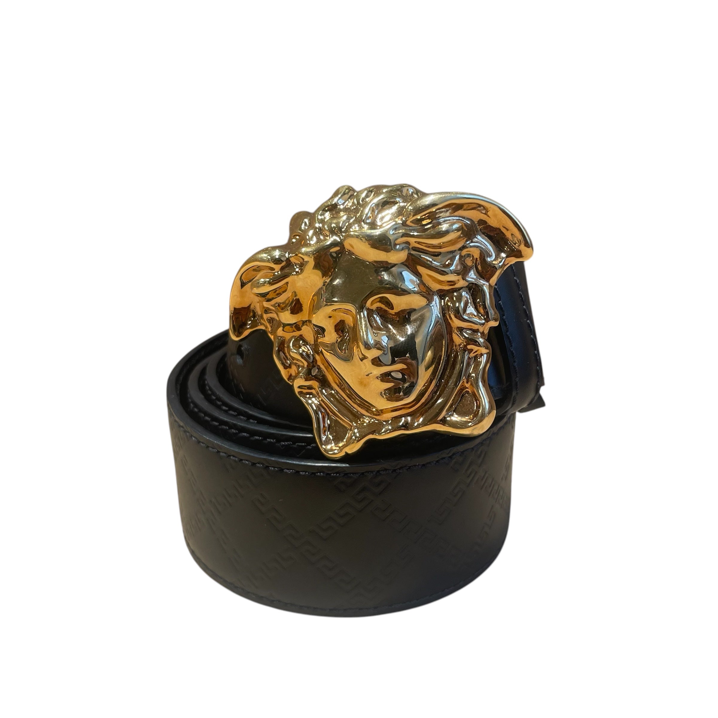 VERSACE/Belt/Leather/BLK/MONOGRAM HOUSE LOGO view 1