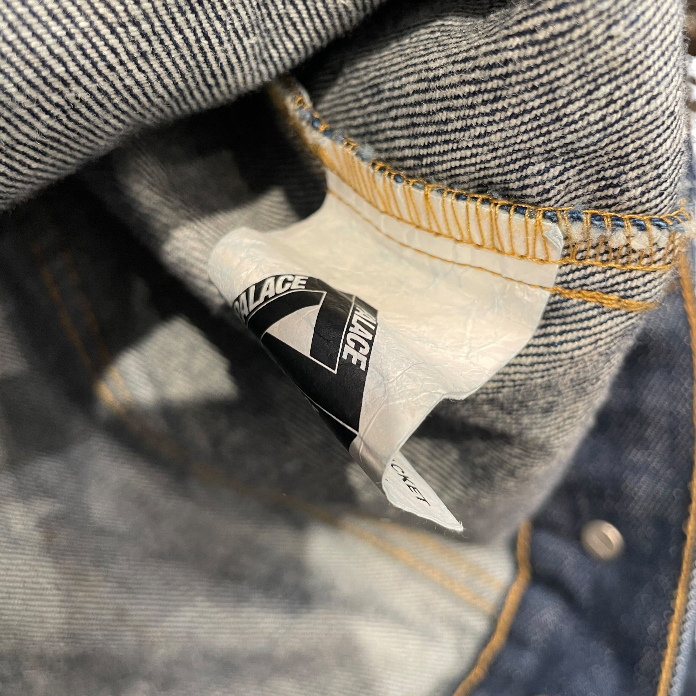 PALACE/Denim Jkt/M/Denim/NVY/white embroidery on back view 5
