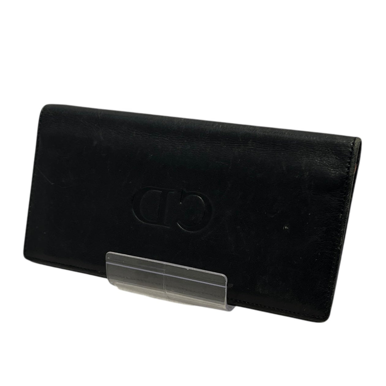 Christian Dior/Long Wallet/Leather/BLK/CD CENTER LOGO RED INTERIOR view 2
