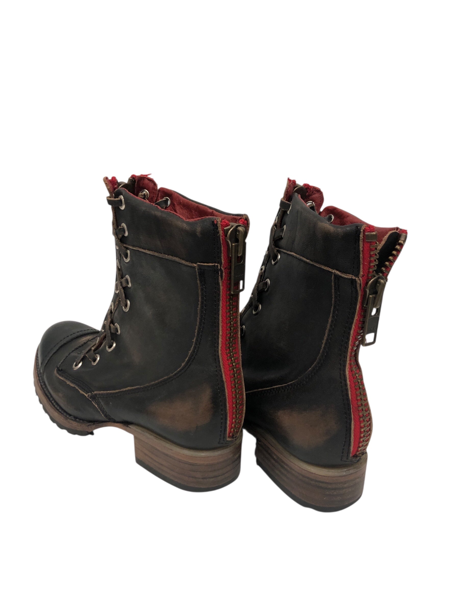 Freebird by Steven/Boots/US 7/Leather/BRW/dark brown w/ red inside view 2