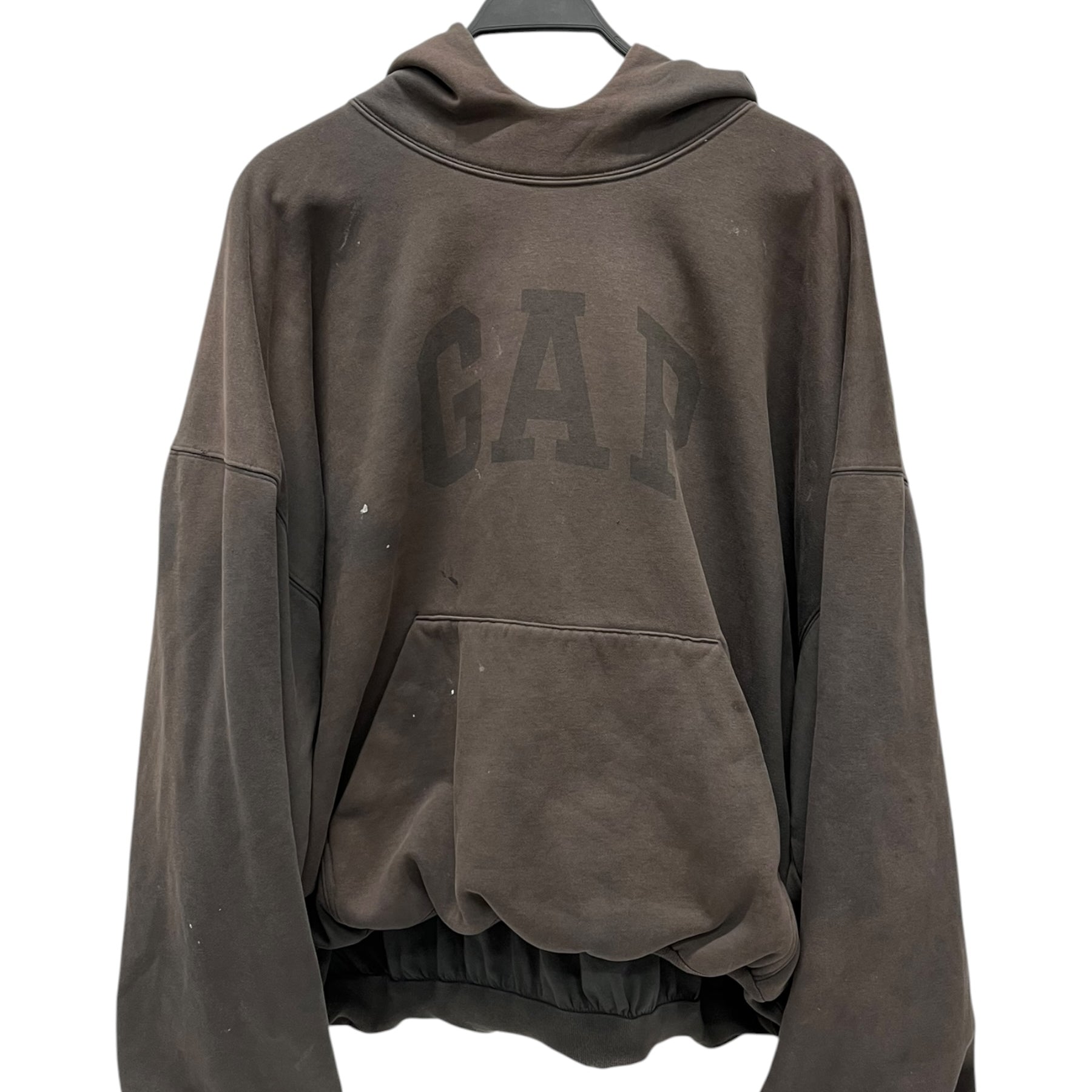 YEEZY GAP ENGINEERED BY BALENCIAGA/Hoodie/L/Graphic/Cotton/GRY/Oversize/dove back- faded grey paint