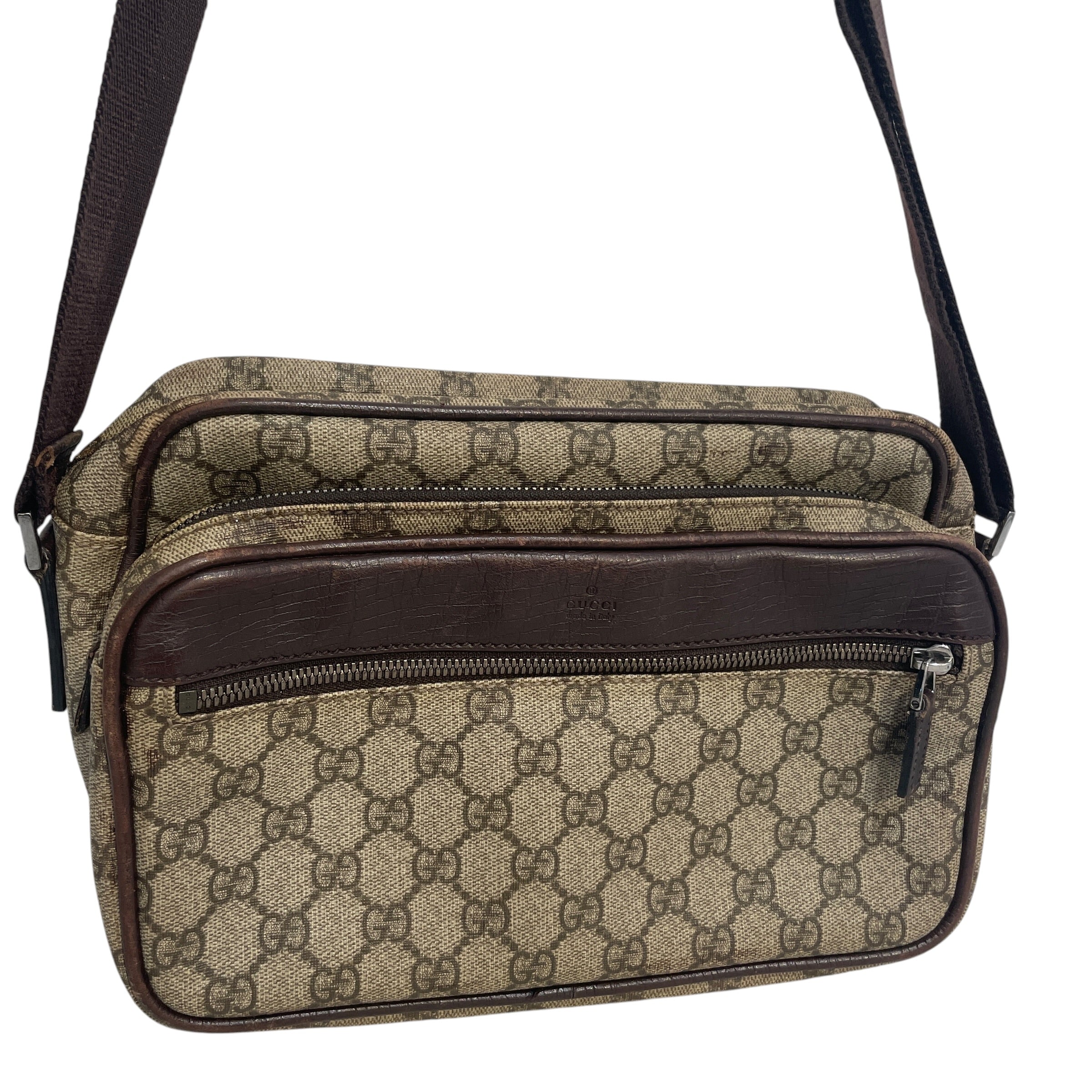 GUCCI/Bag/Leather/BRW/cross body bag monogram view 3