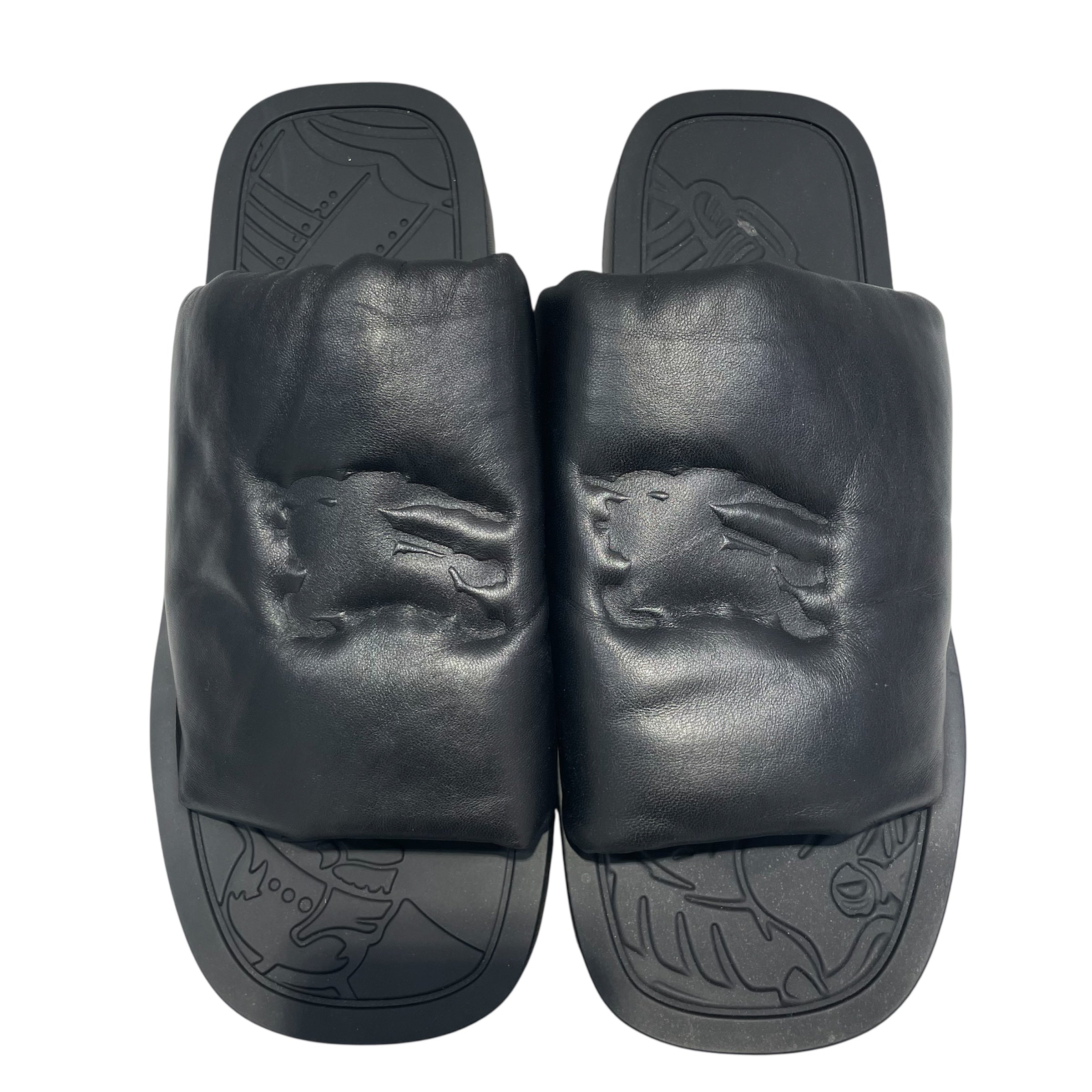 BURBERRY/Sandals/EU 45/Leather/BLK/HORSE IMPRINT view 3