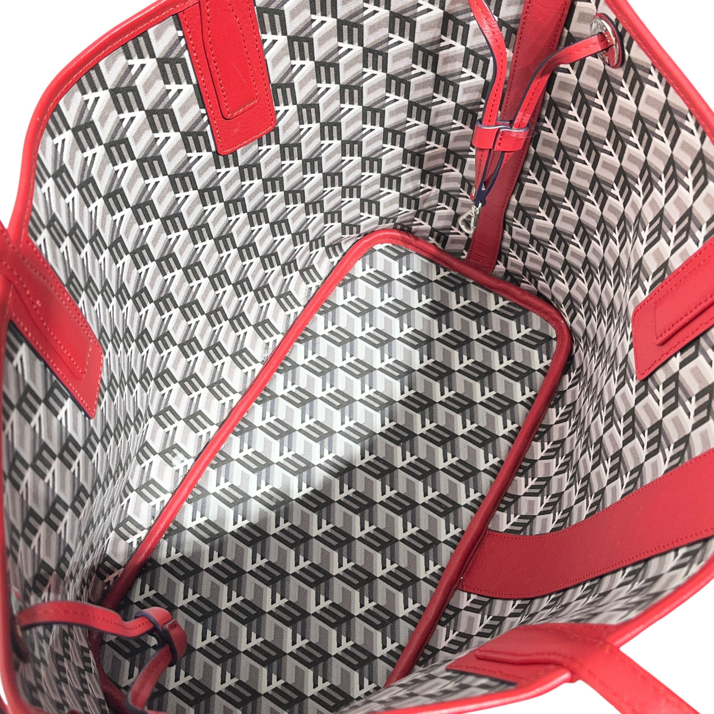 MCM/Tote Bag/Monogram/Leather/PPL/BLUE ON RED view 4