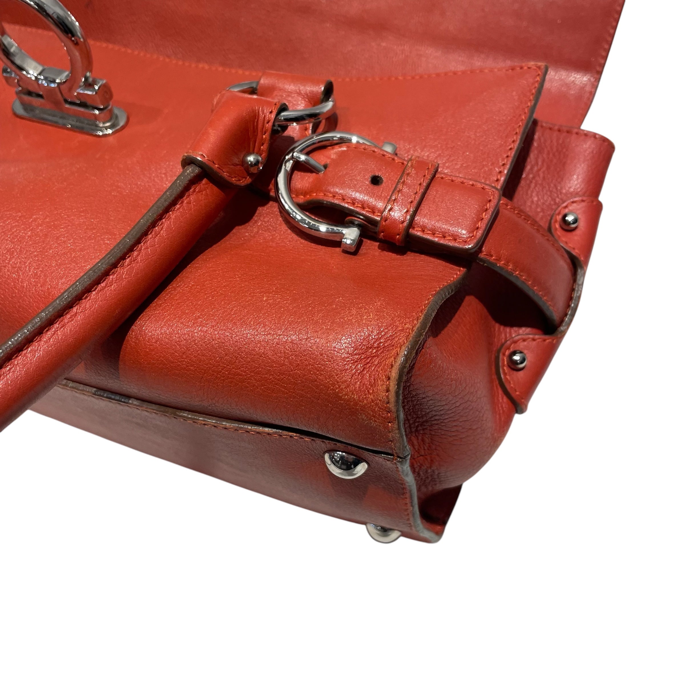 Salvatore Ferragamo/Bag/Leather/RED/Gancini shoulder bag view 7