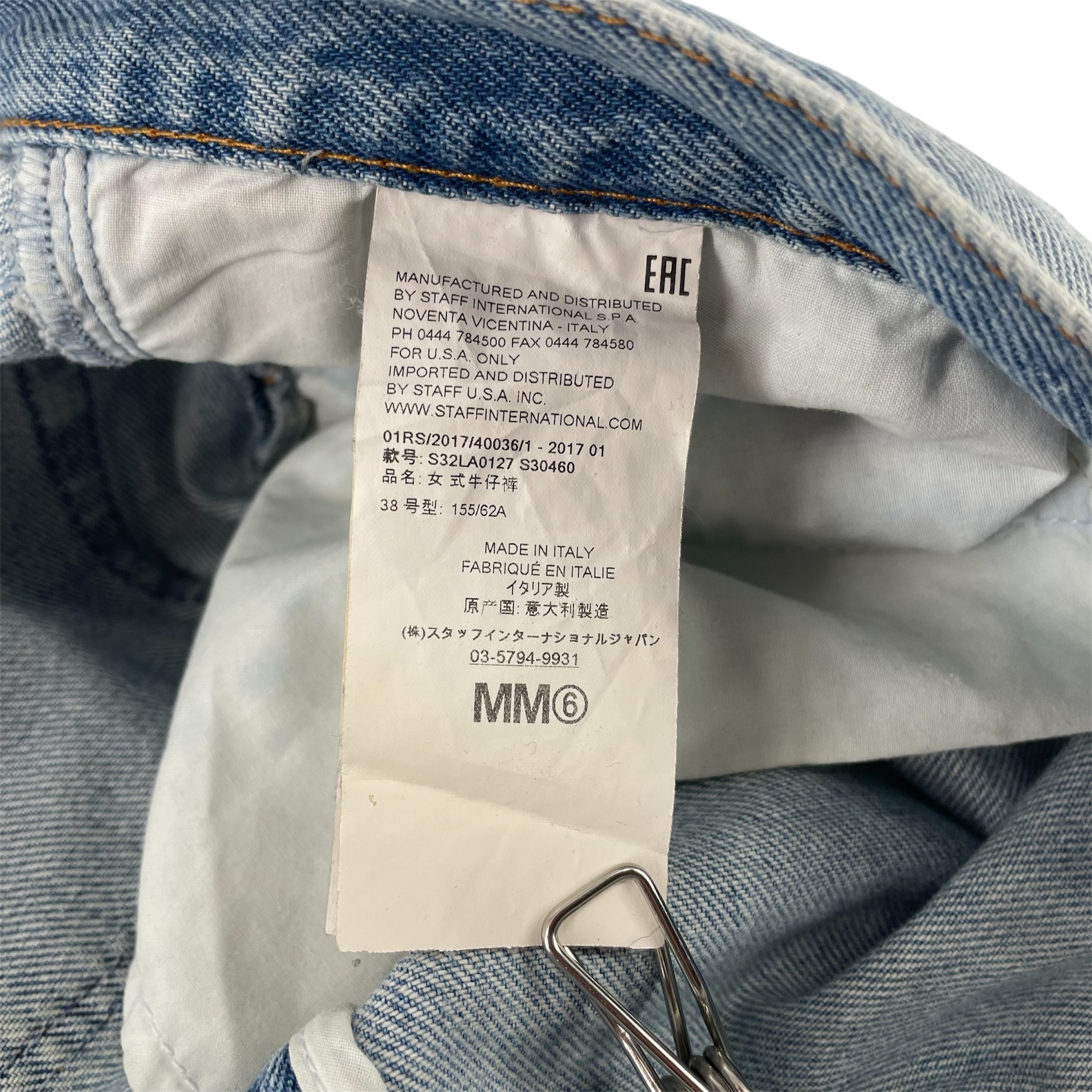 MM6/Straight Pants/38/Denim/BLU/CROPPED DISTRESSERD 01RS/2017 view 4