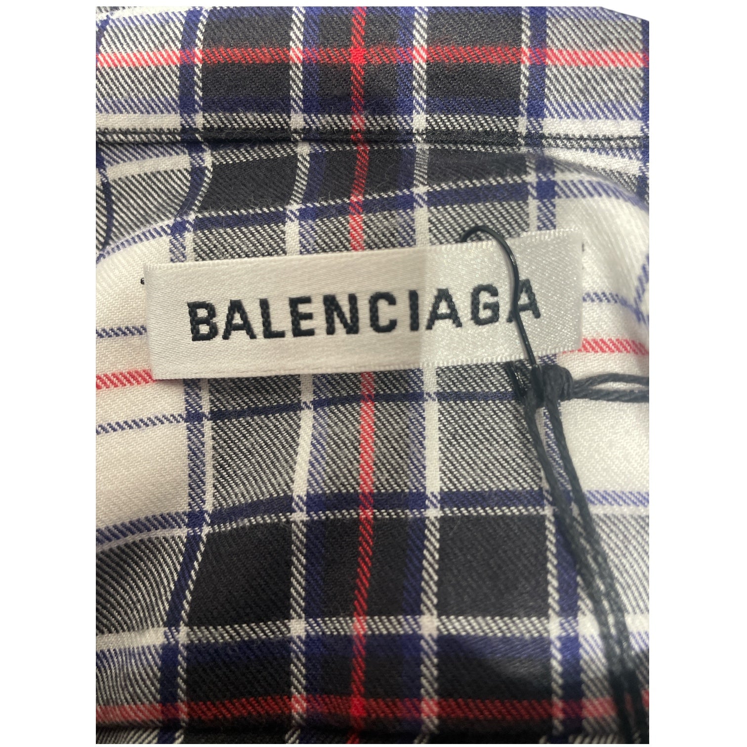 BALENCIAGA/Flannel Shirt/36/WHT/Plaid/red black white view 3