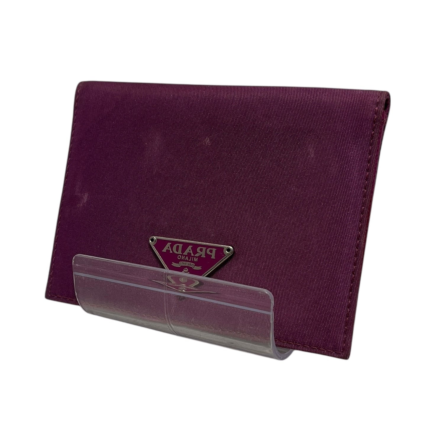 PRADA/Bifold Wallet/Nylon/PPL/CARD HOLDER stain view 2