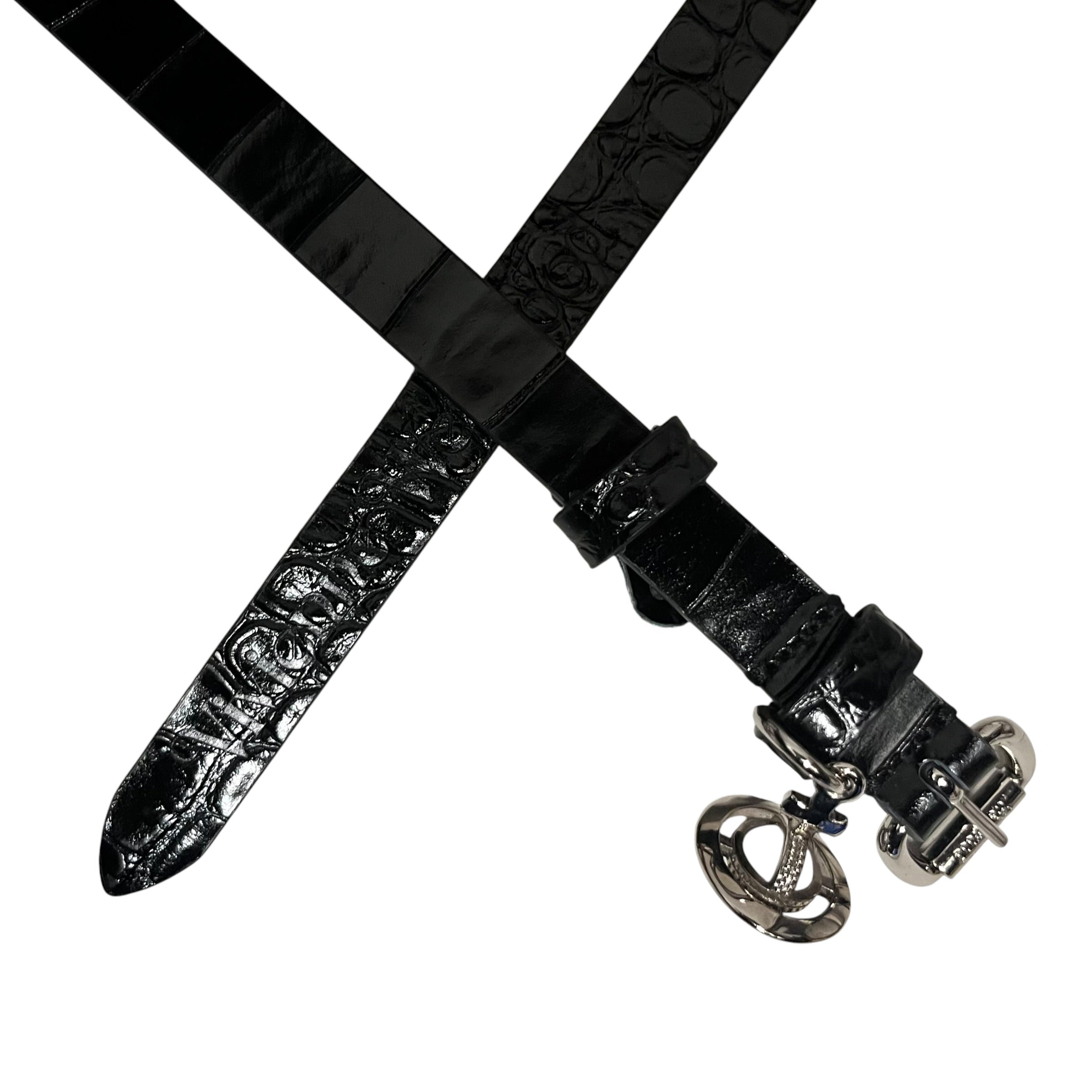 Vivienne Westwood/Belt/Animal Pattern/Leather/BLK/L's/ORB CHARM SKINNY BELT view 2