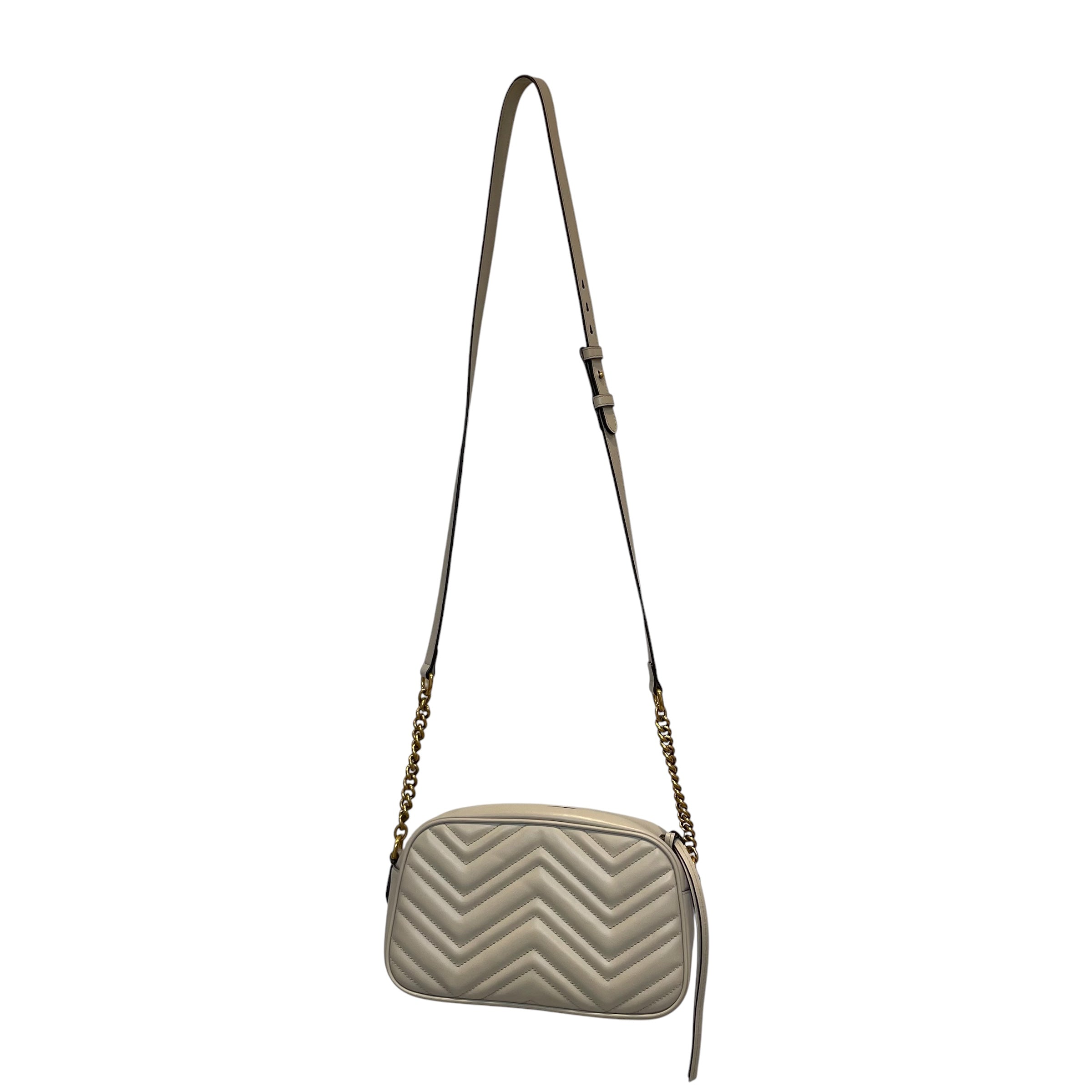 GUCCI/Cross Body Bag/Leather/WHT/GG Marmont Quilted Bag view 2