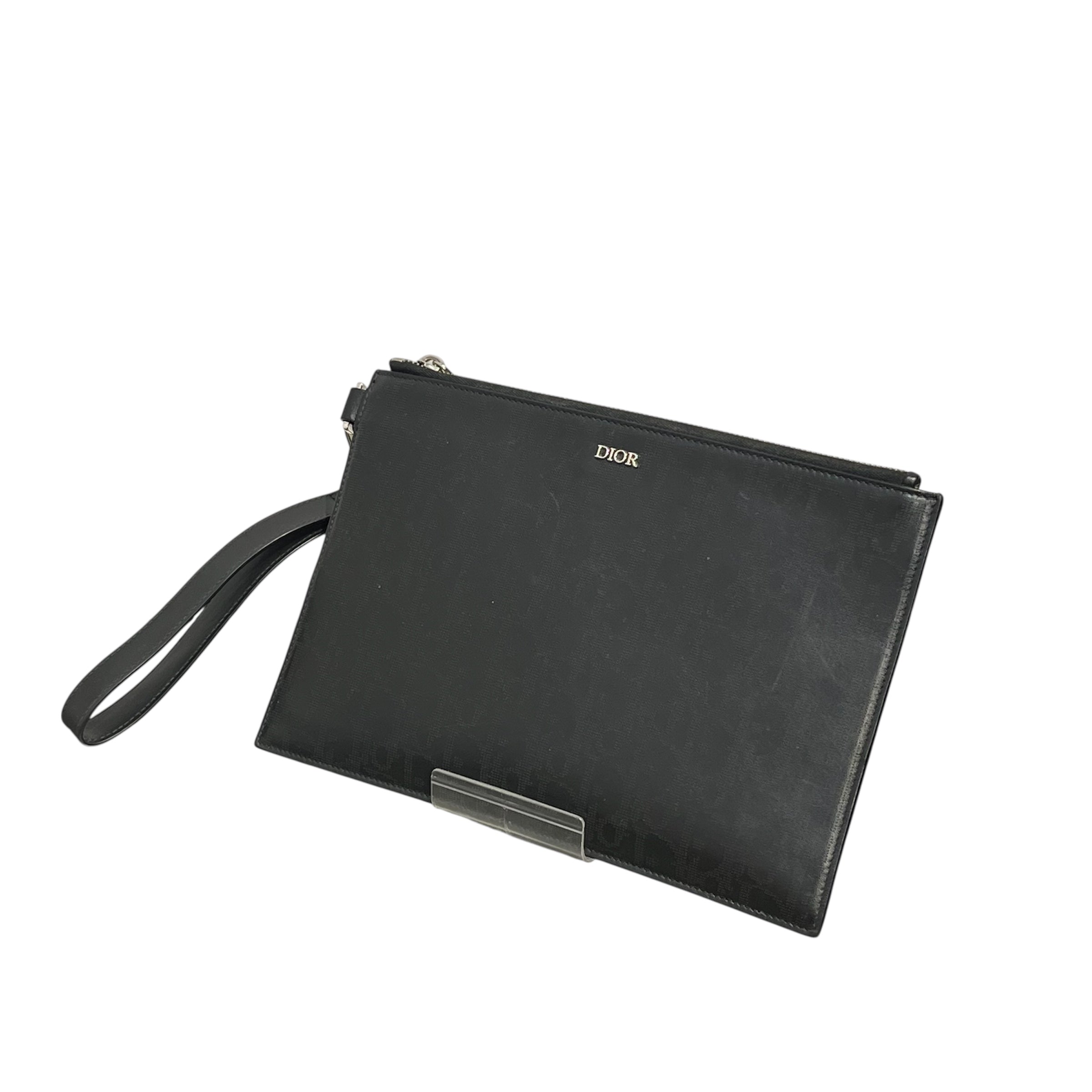 Christian Dior/Pouch/Monogram/Leather/BLK/WRISTLET DOTTED MONOGRAM view 1