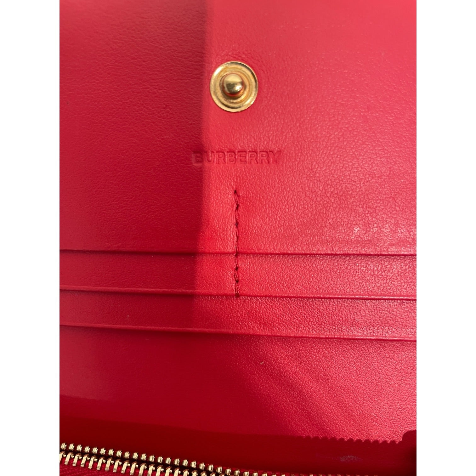 BURBERRY/Long Wallet/Stripe/Leather/RED/L's/Red Burberry Long Wallet view 3