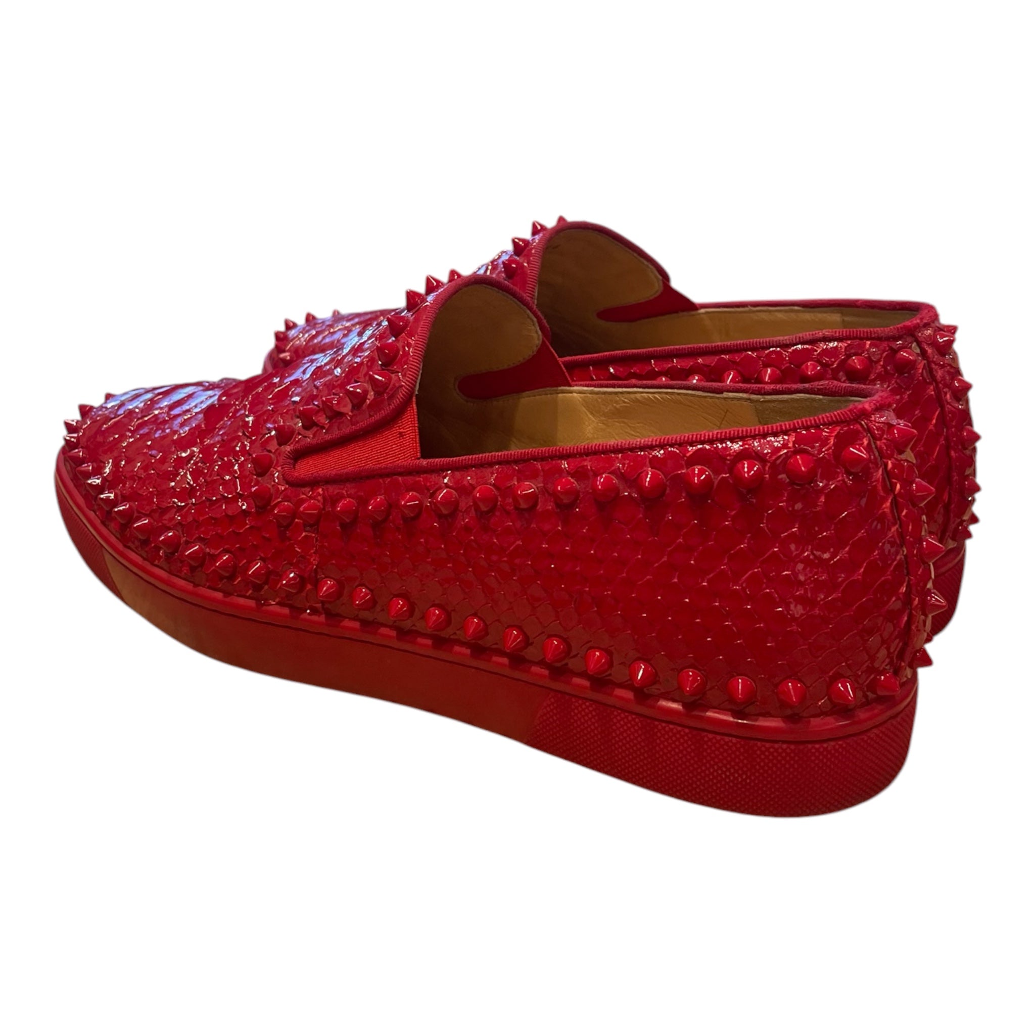 Christian Louboutin/Low-Sneakers/EU 44/Animal Pattern/Leather/RED/ view 2
