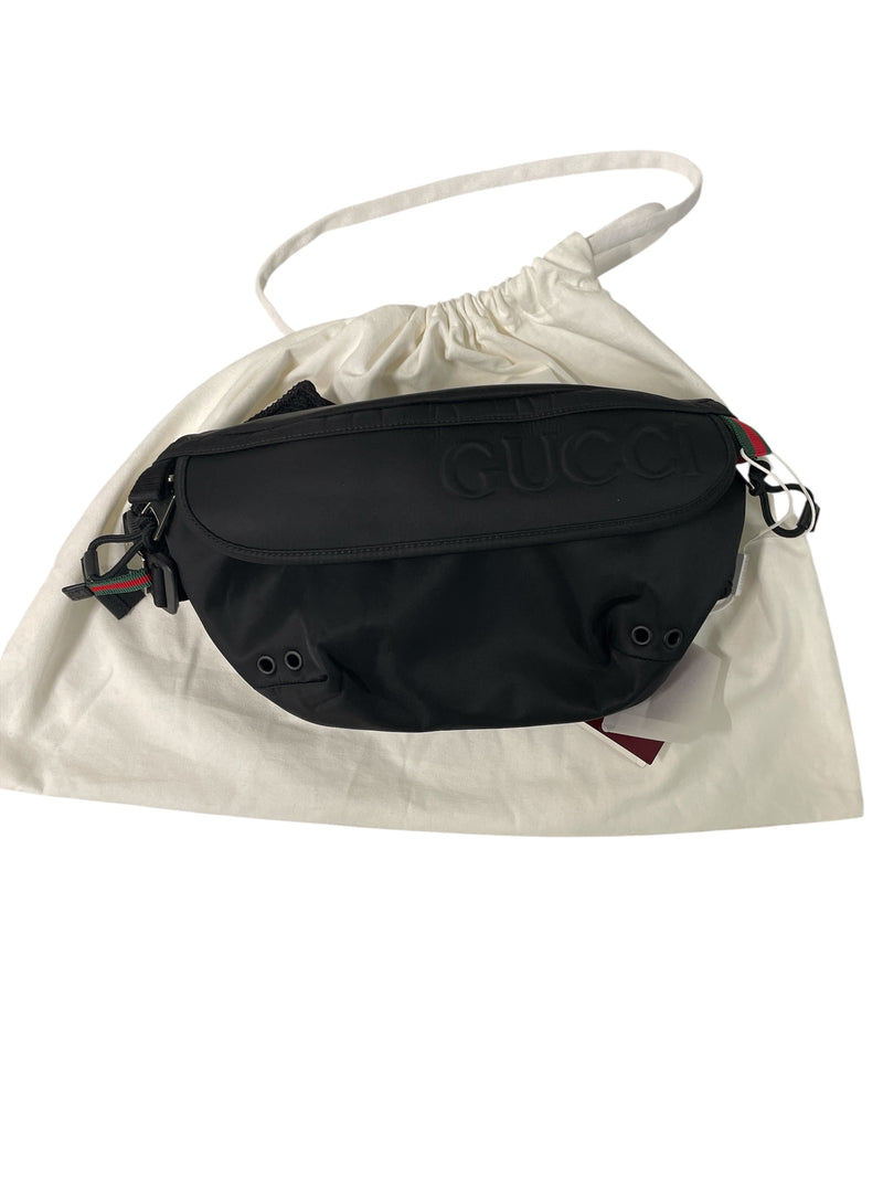 GUCCI/Fanny Pack/Nylon/BLK/LOGO BELT BAG