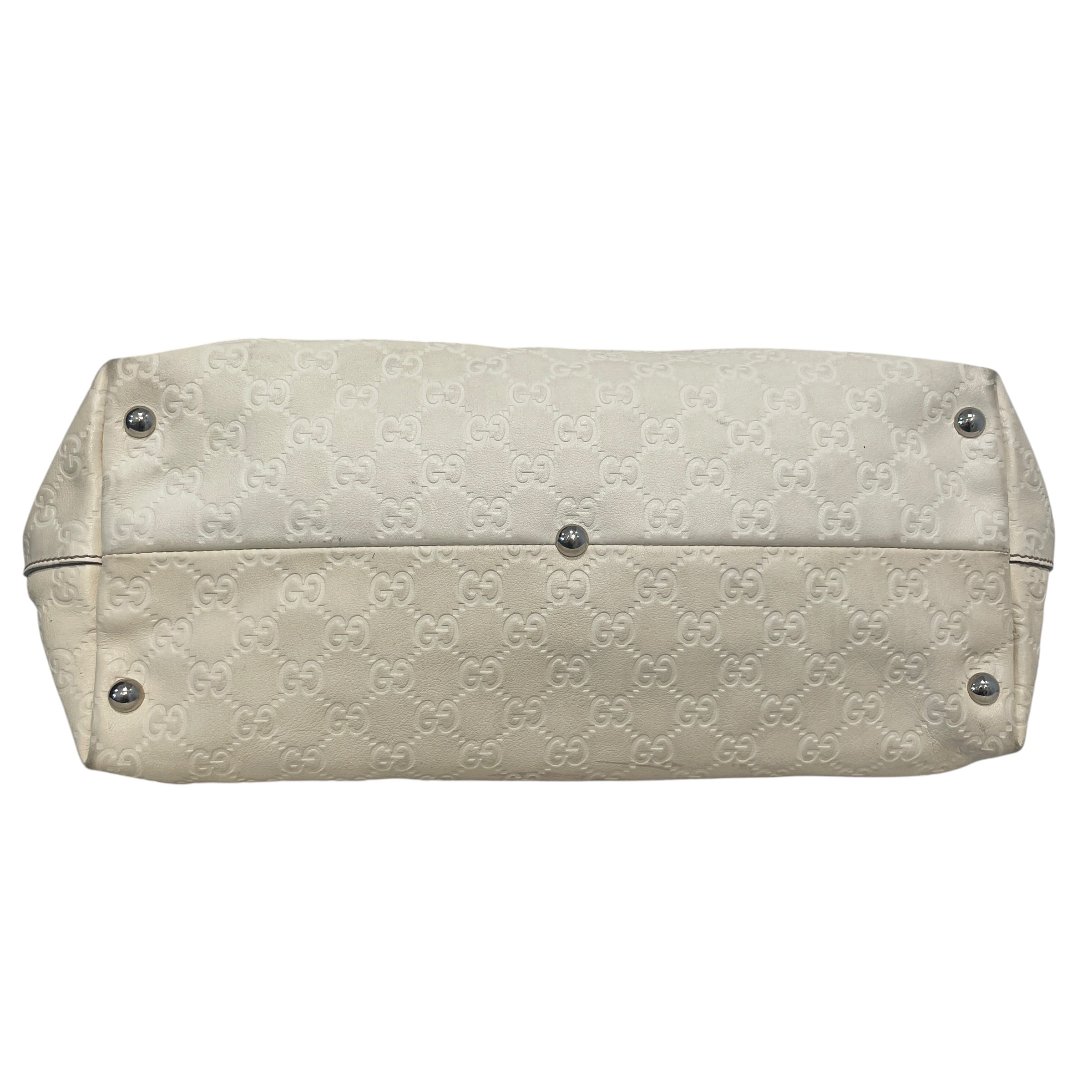 GUCCI/Tote Bag/Monogram/Leather/WHT/Horsebit 1955 leather view 3