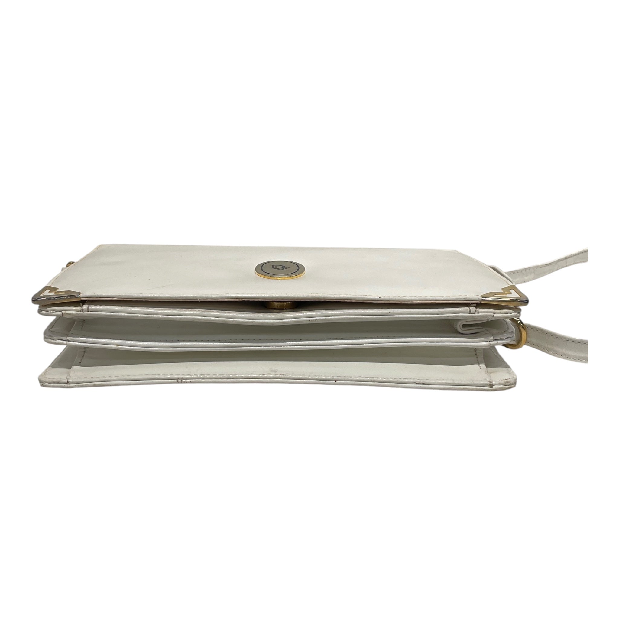 Christian Dior/Cross Body Bag/Leather/WHT/1970 Vintage Calf Skin view 3