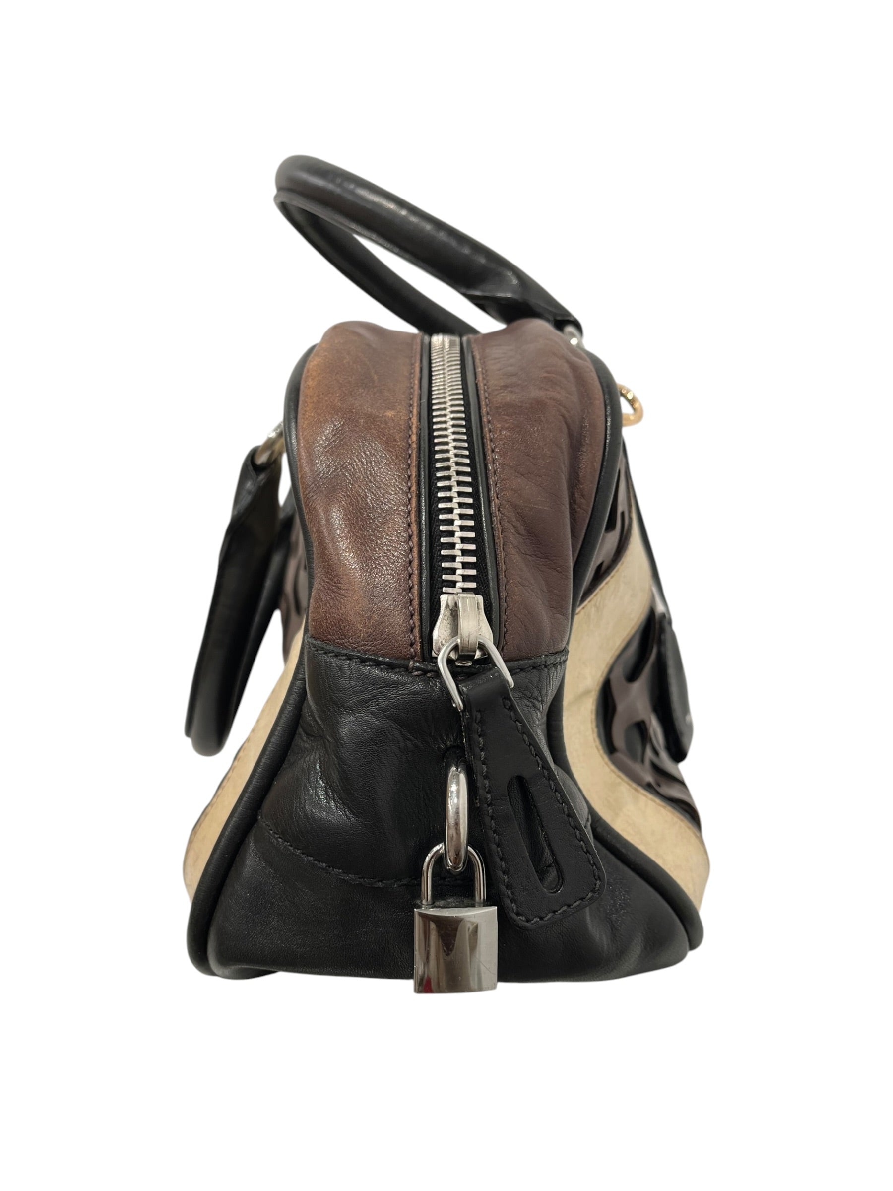 MIU MIU/Hand Bag/Border/Leather/BRW/LASER CUT  HANDLE BAG view 4