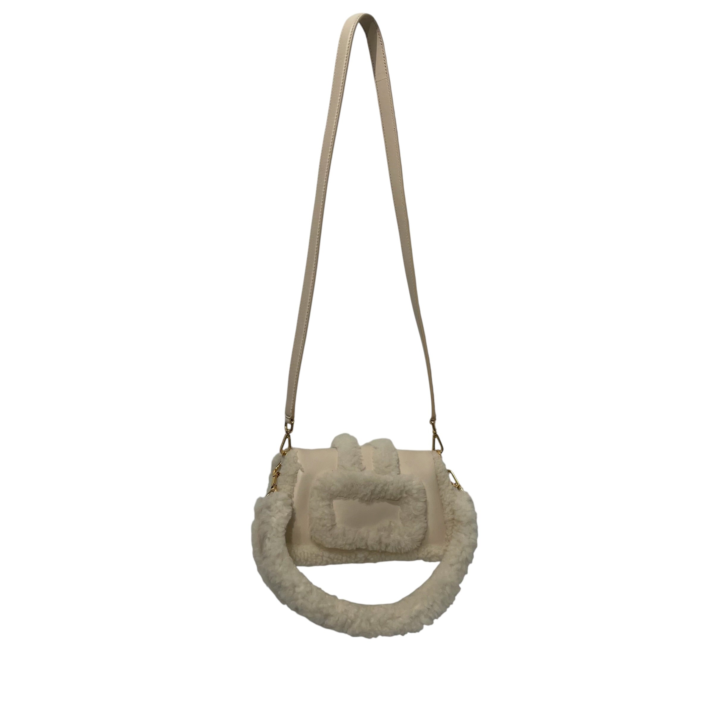 JACQUEMUS/Cross Body Bag/Leather/CRM/PETITE BAMBIMOU DOUX SHEARLING view 2