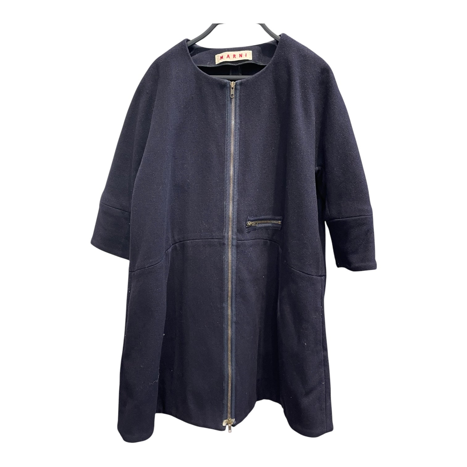MARNI/Coat/44/Wool/NVY/ZIP UP NO COLLAR view 1