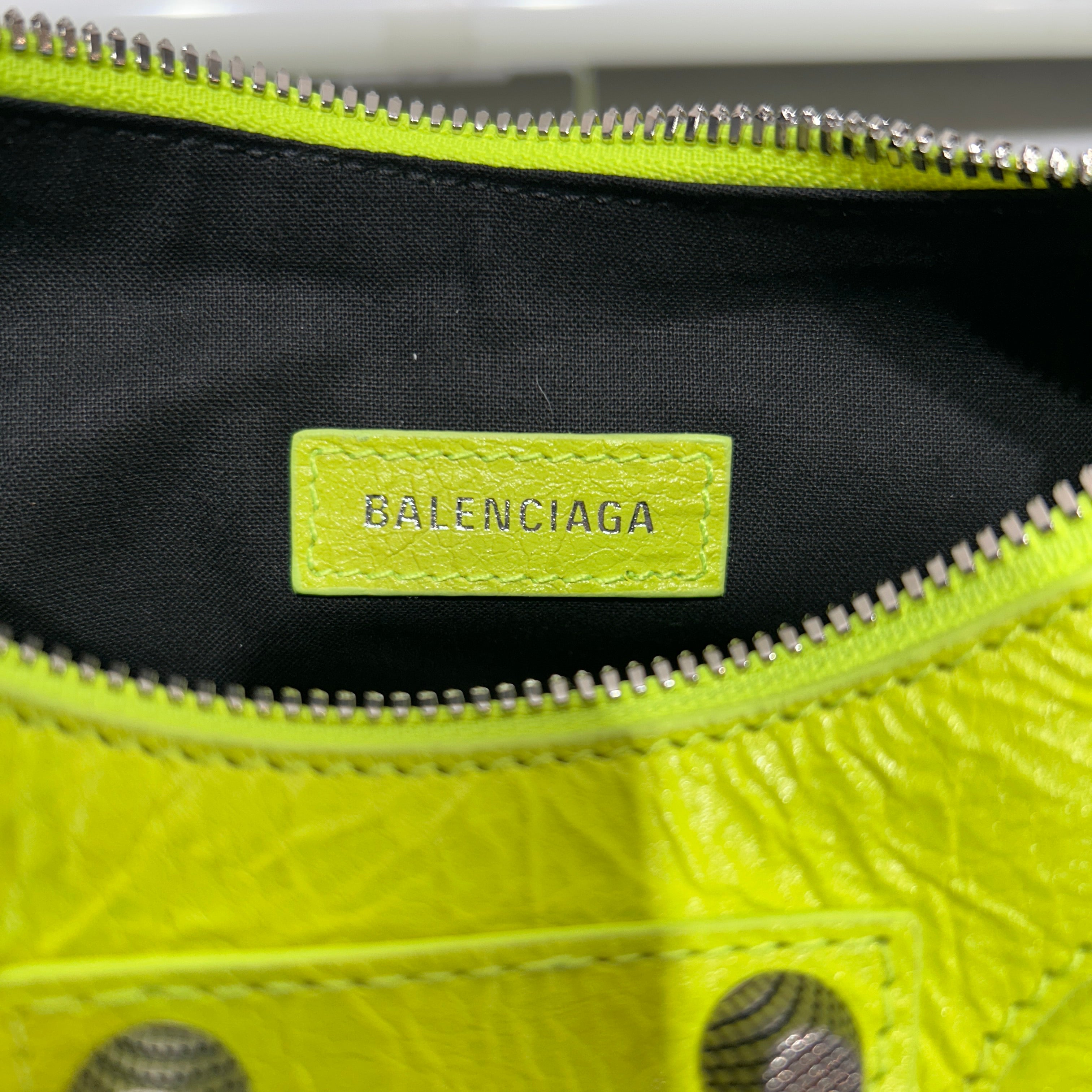 BALENCIAGA/Bag/OS/Leather/GRN/Le Cagole Neon Yellow view 4