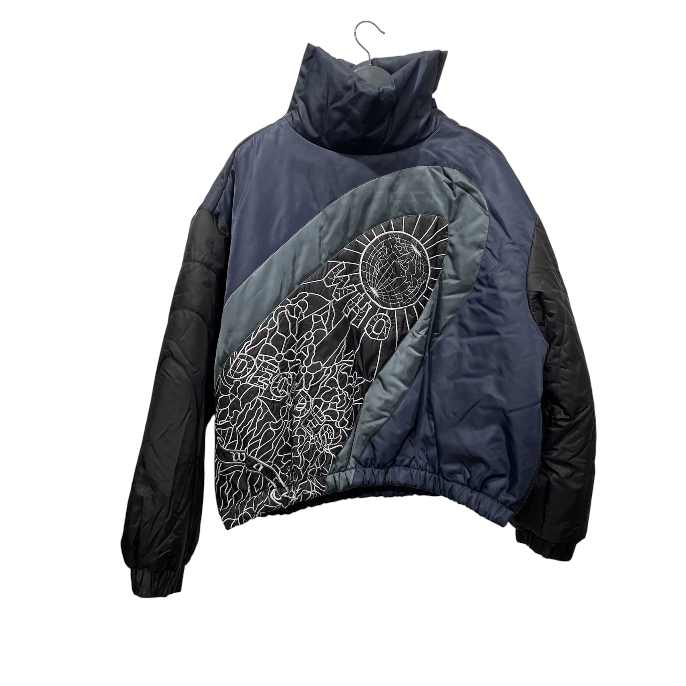WHO DECIDES WAR/Coat/M/Nylon/NVY/All Over Print/DIAGONAL GLASS PUFFER JACKET view 1
