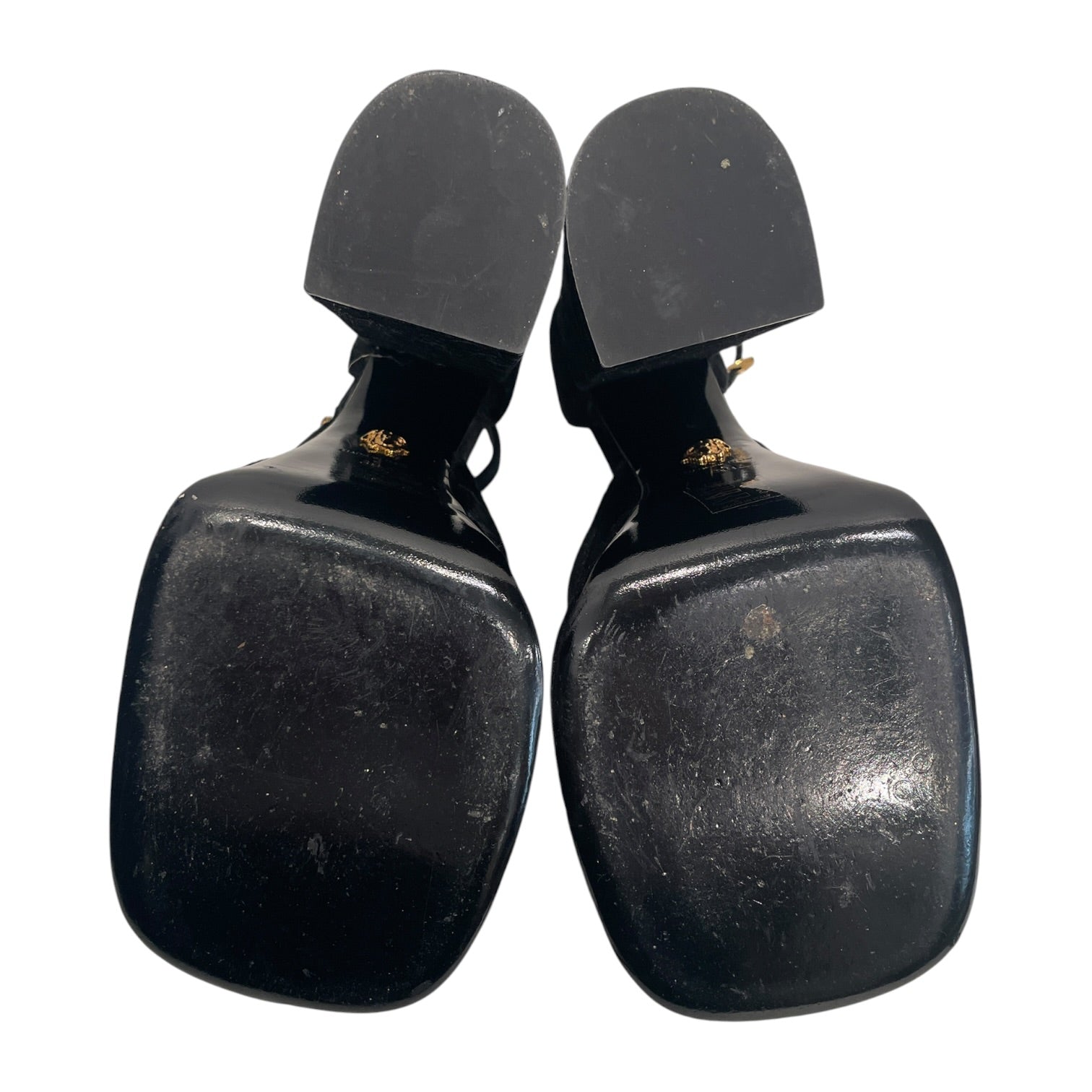 VERSACE/Heels/EU 39/Leather/BLK/VELVET PLATFORM JEWEL PUMPS view 4