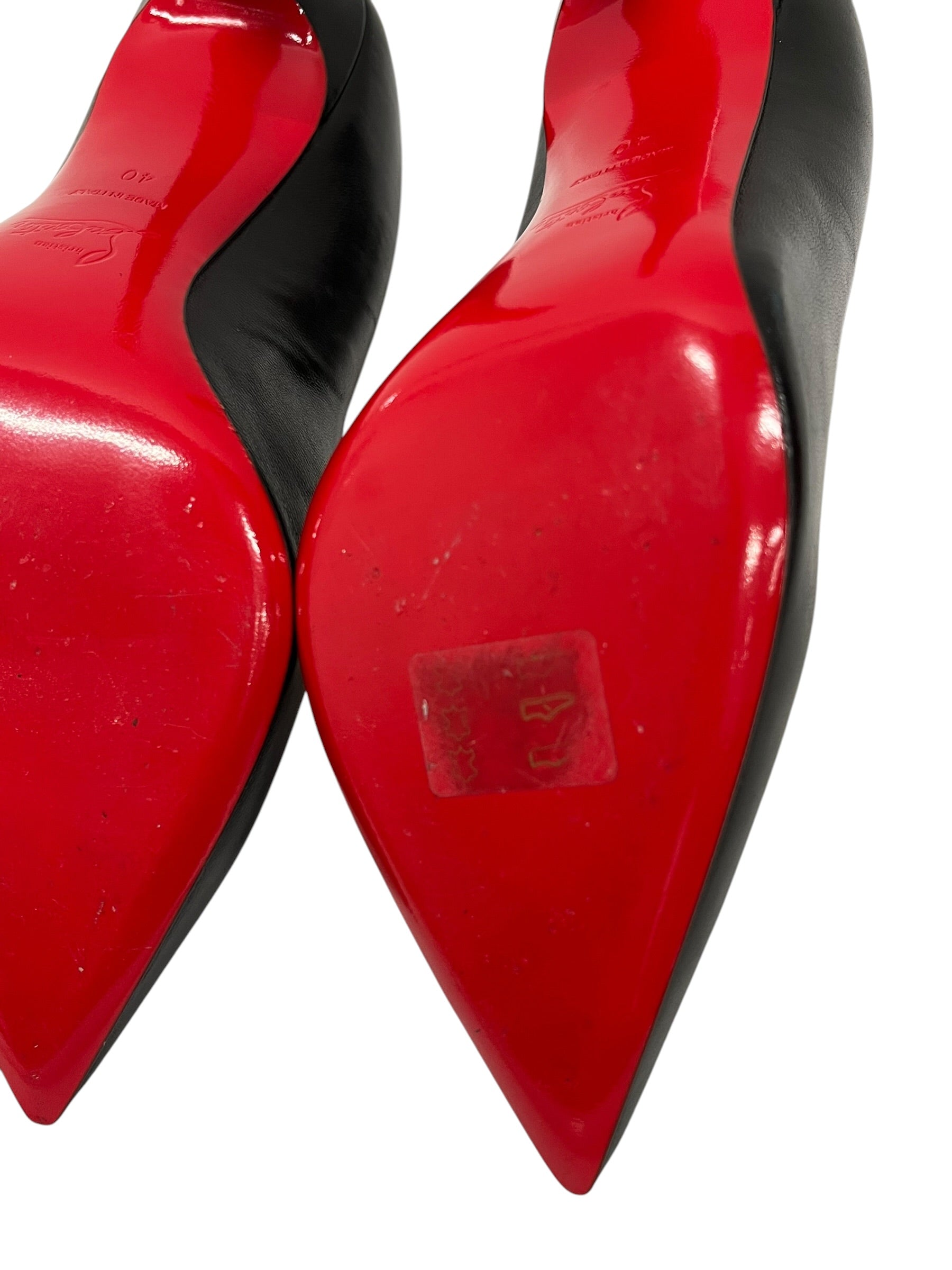 Christian Louboutin/Heels/US 8.5/Leather/BLK/V-Tip/kate 100 nappa leather view 9